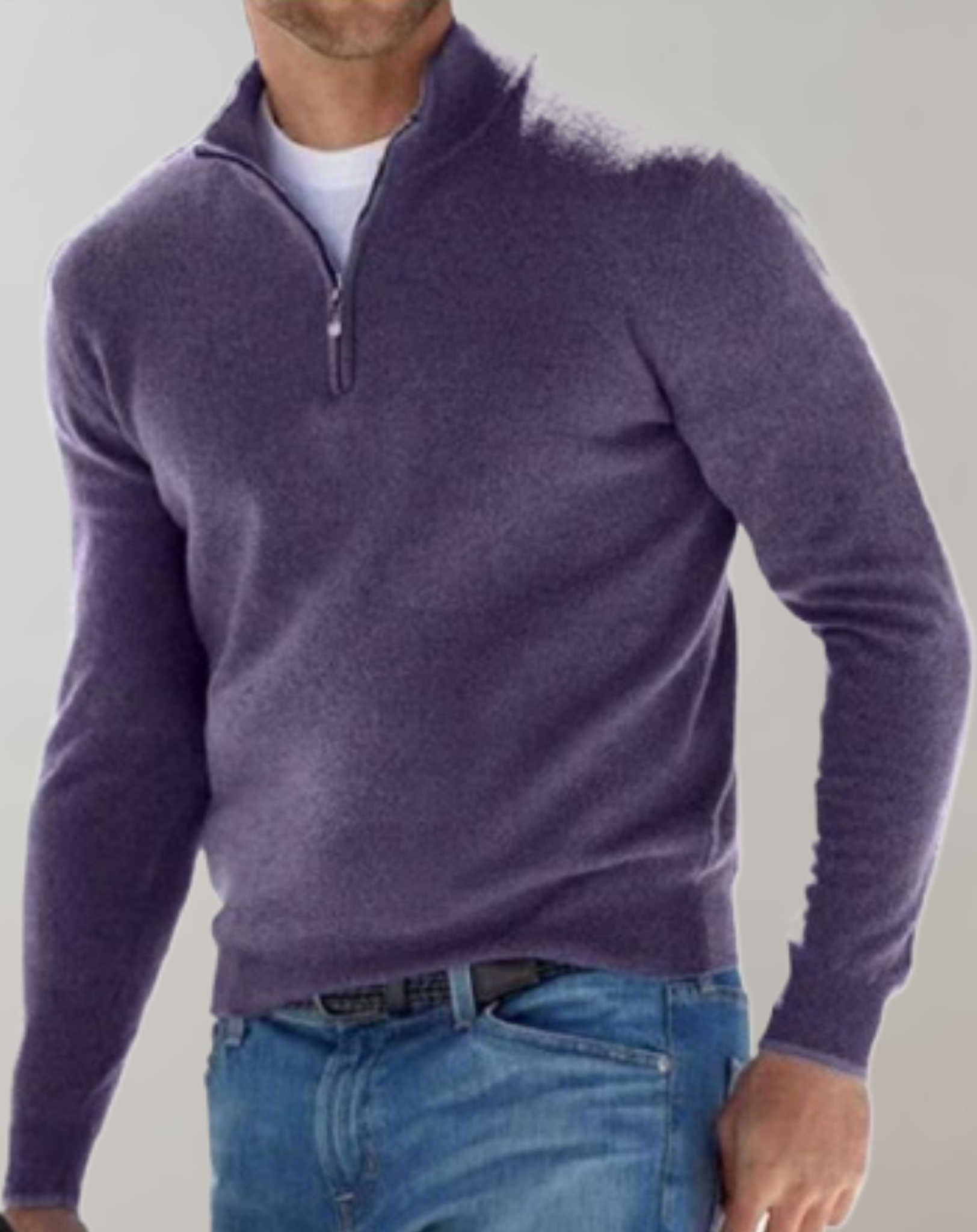 Dwane - Gut sitzender Pullover für Herren mit Mini Reißverschluss Pullover