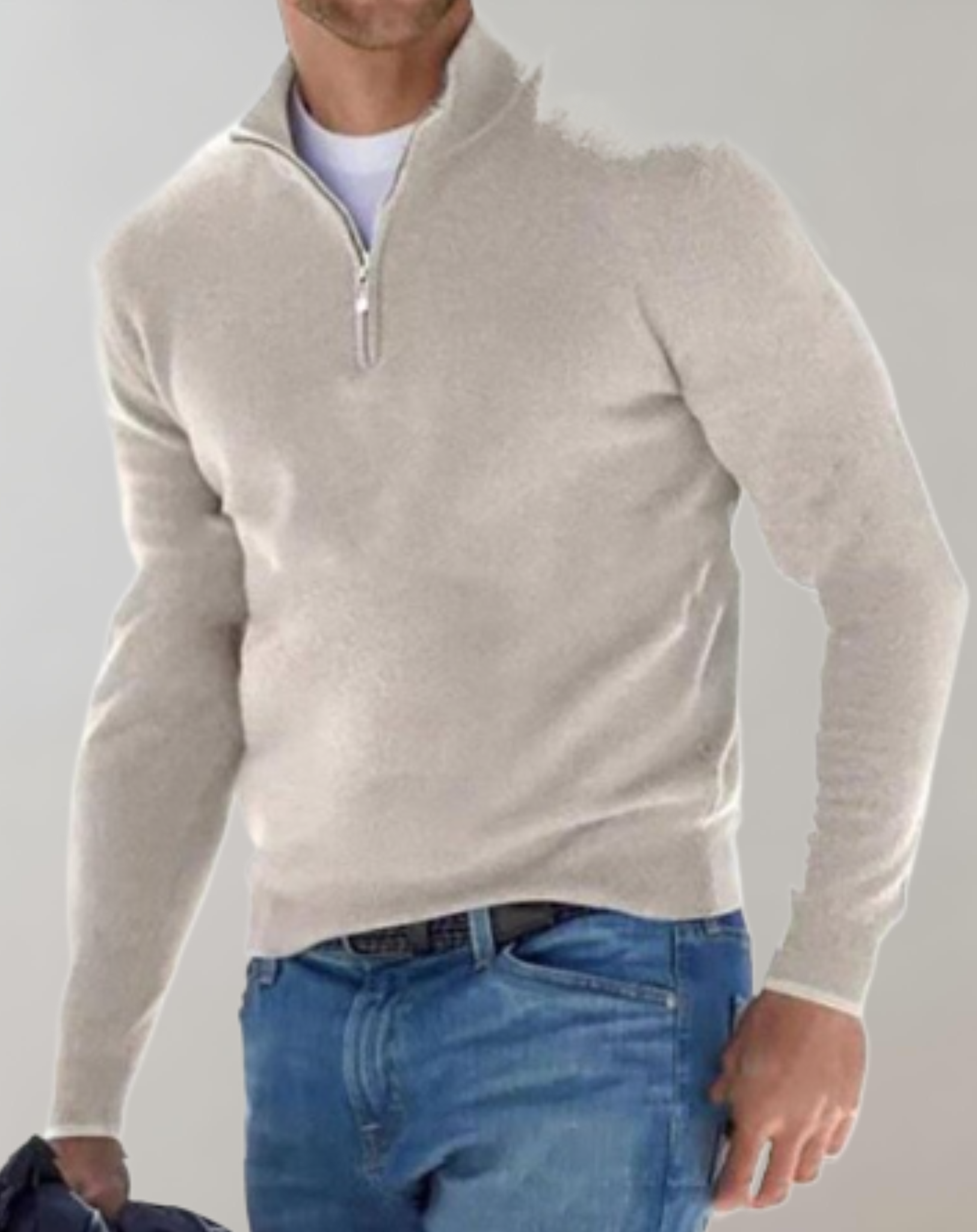 Dwane - Gut sitzender Pullover für Herren mit Mini Reißverschluss Pullover