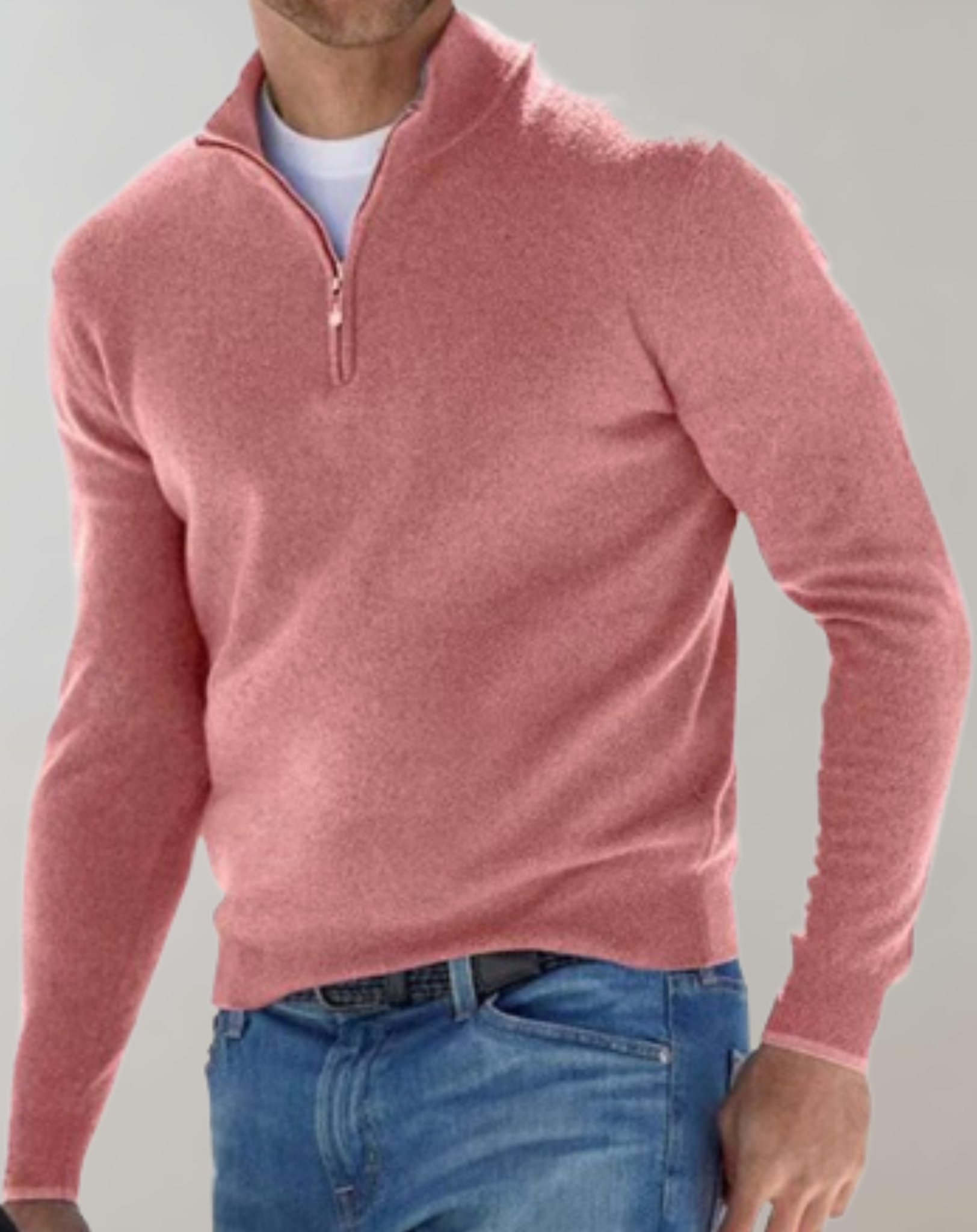Dwane - Gut sitzender Pullover für Herren mit Mini Reißverschluss Pullover