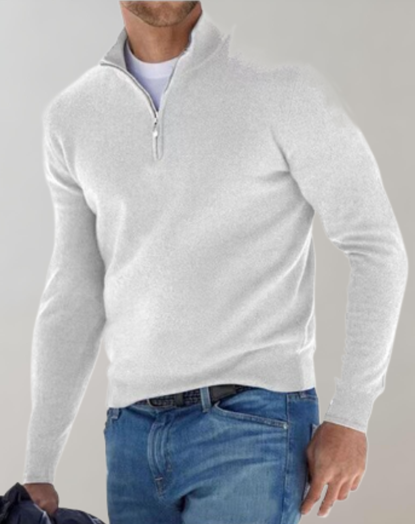 Dwane - Gut sitzender Pullover für Herren mit Mini Reißverschluss Pullover