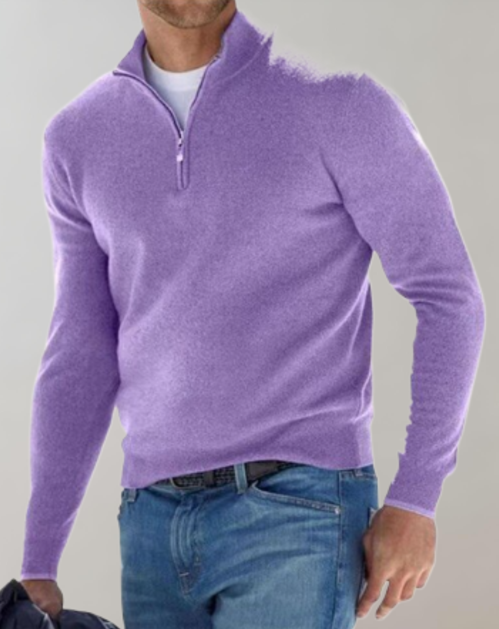 Dwane - Gut sitzender Pullover für Herren mit Mini Reißverschluss Pullover