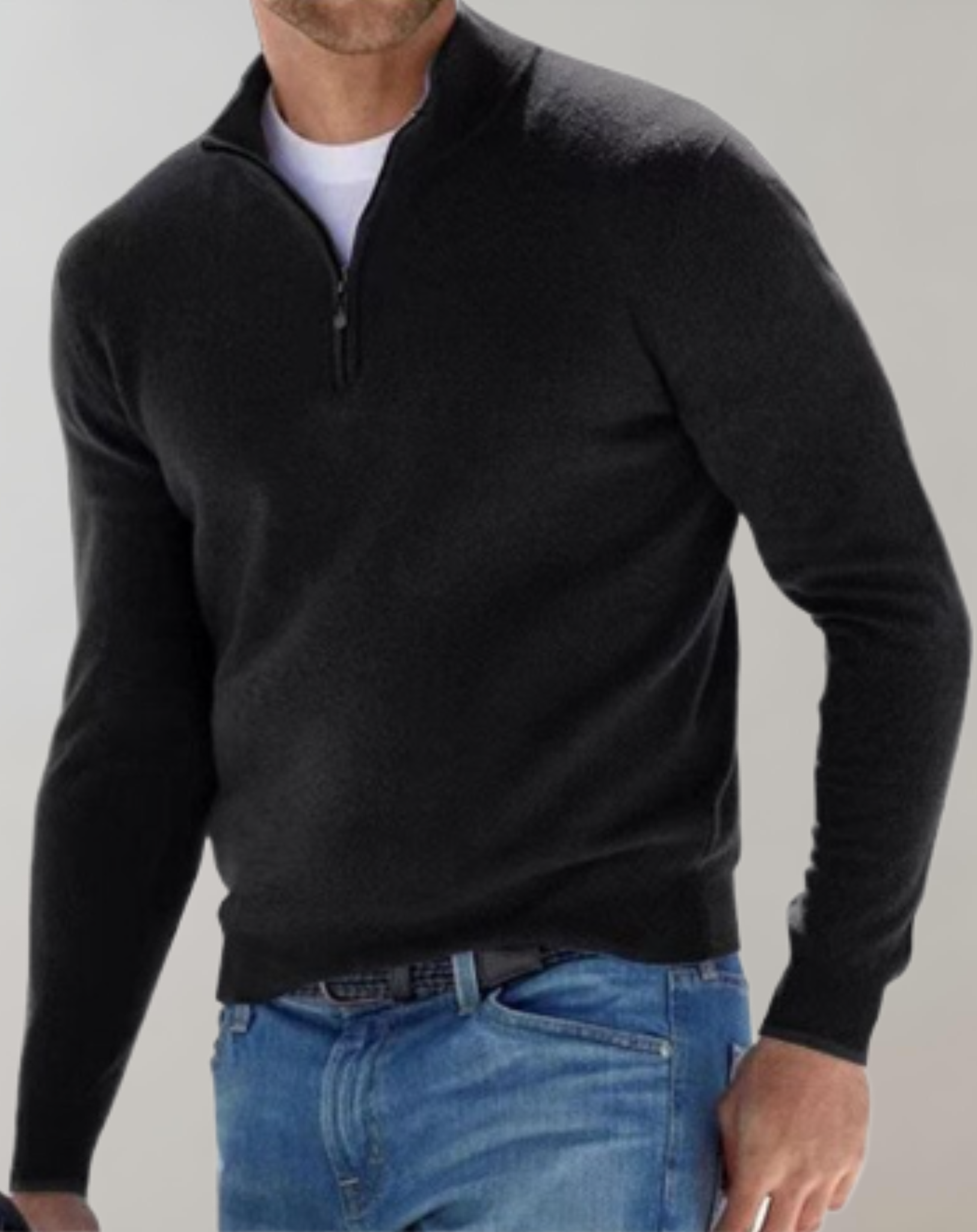 Dwane - Gut sitzender Pullover für Herren mit Mini Reißverschluss Pullover