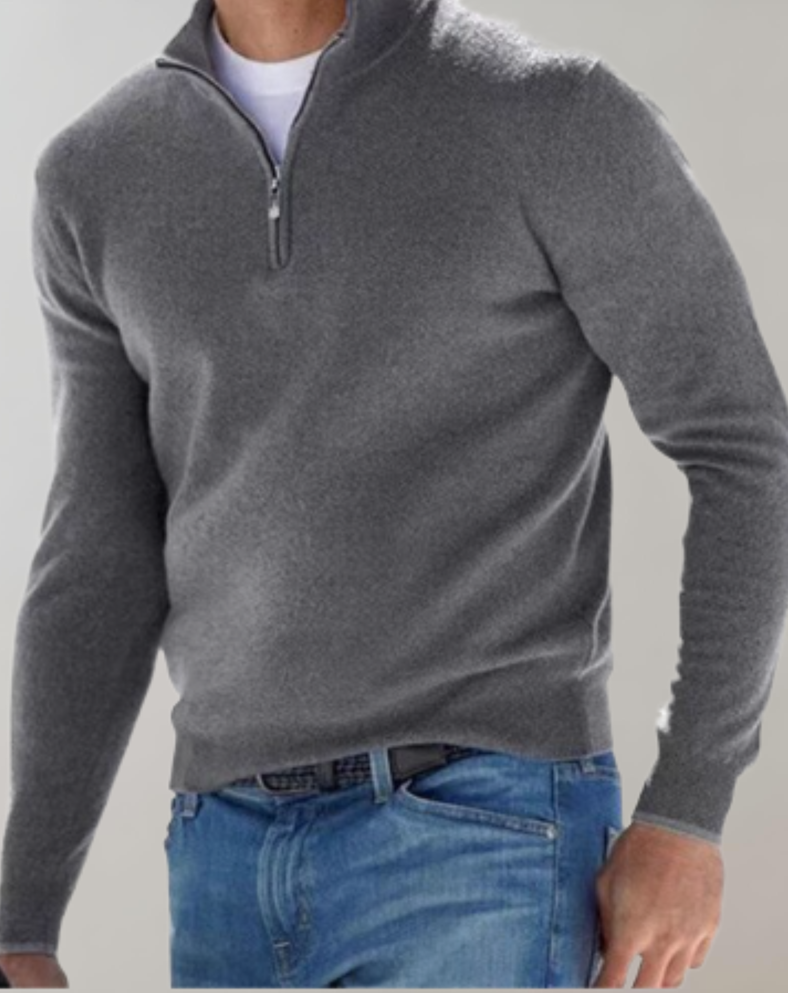 Dwane - Gut sitzender Pullover für Herren mit Mini Reißverschluss Pullover
