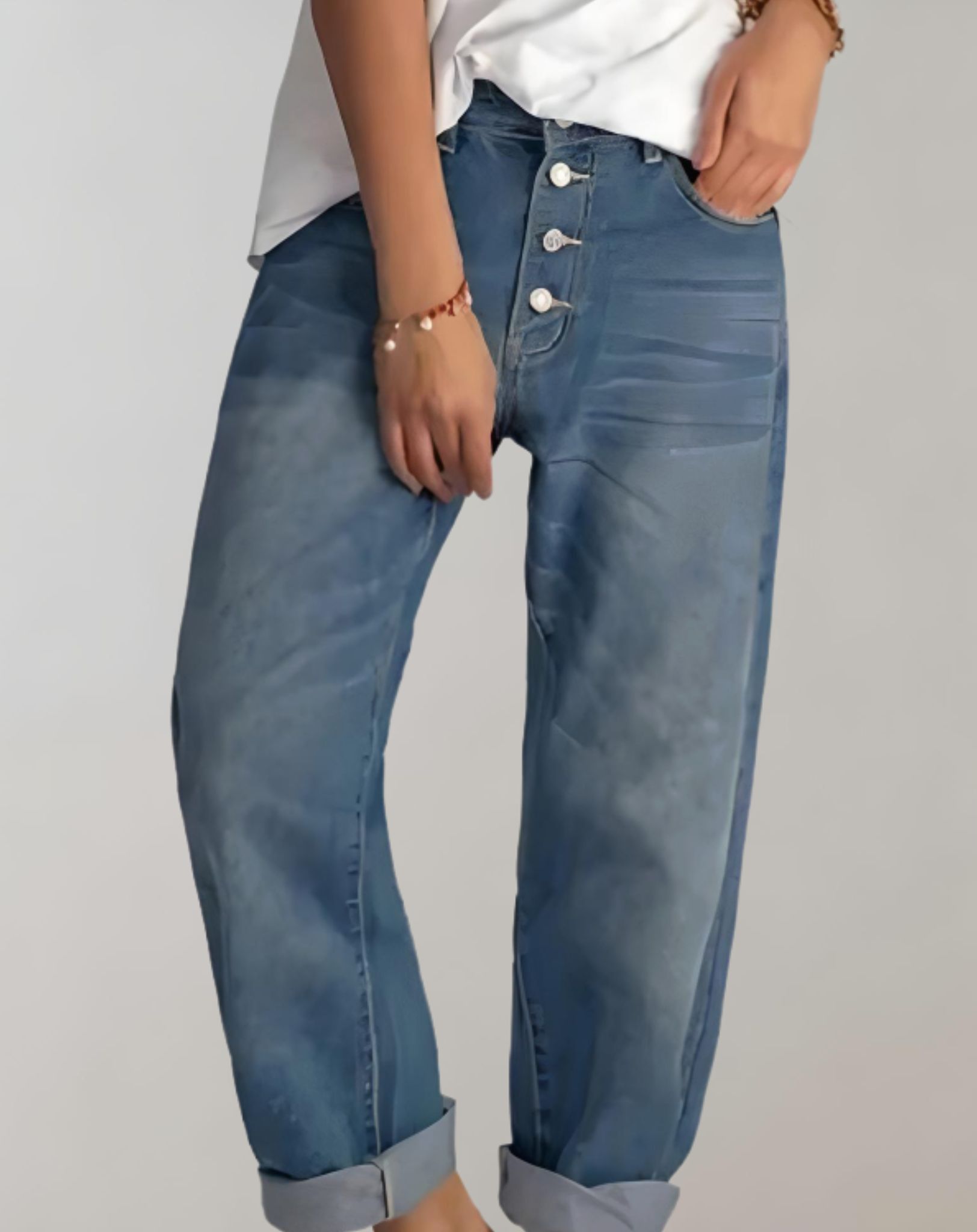 Everly -  Knöchellange Hose mit hohem Bund und weitem Bein Hose