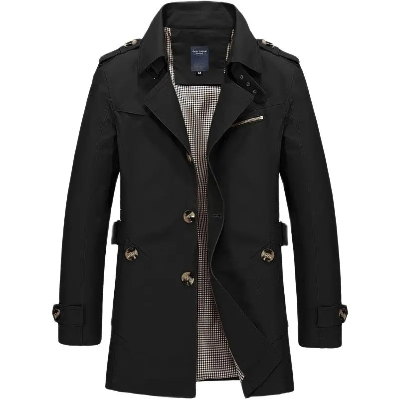 Viggo | Elegante schlanke Herren-Trenchcoat mit Knopfverschluss
