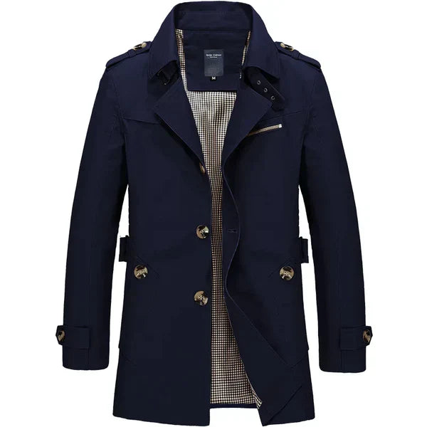 Viggo | Elegante schlanke Herren-Trenchcoat mit Knopfverschluss