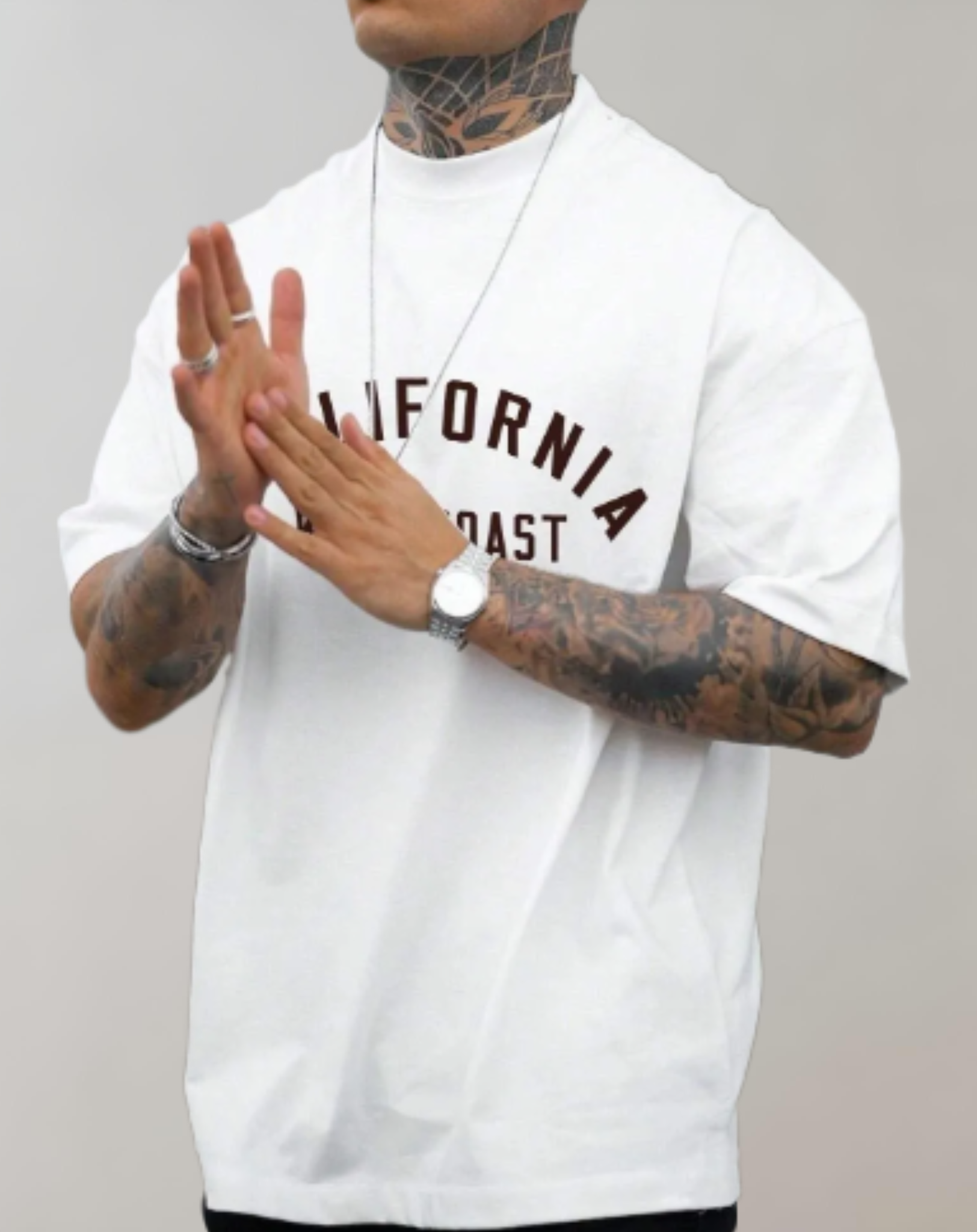 Francis - Rundhals Shirt für Herren mit California West Coast Aufdruck Hemd