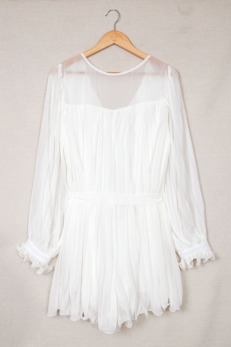 Spitzenkleid mit V-Ausschnitt und Rüschen - Glenna