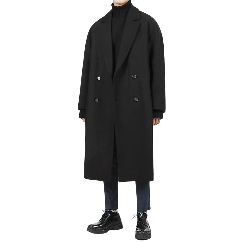 Edler Oversized Herrenmantel mit doppelter Knopfleiste – zeitloser Style für Herbst und Winter