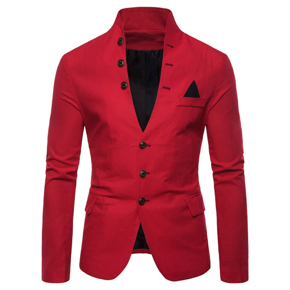 Edler Herren Blazer mit Stehkragen und Knopfleiste – perfekte Passform für Business und Freizeit