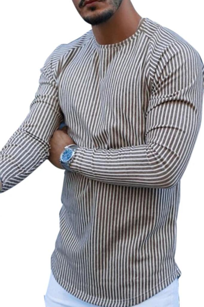 Eleganter grauer Strickpullover für Herren