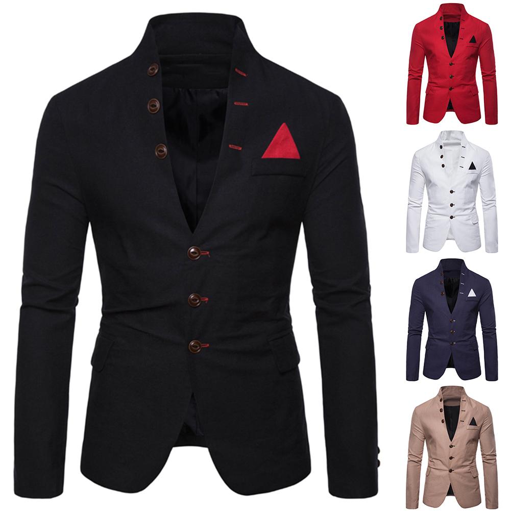 Edler Herren Blazer mit Stehkragen und Knopfleiste – perfekte Passform für Business und Freizeit