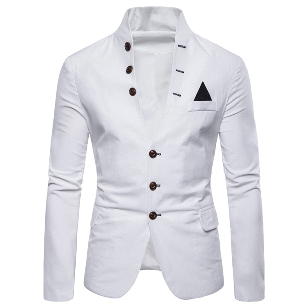 Edler Herren Blazer mit Stehkragen und Knopfleiste – perfekte Passform für Business und Freizeit
