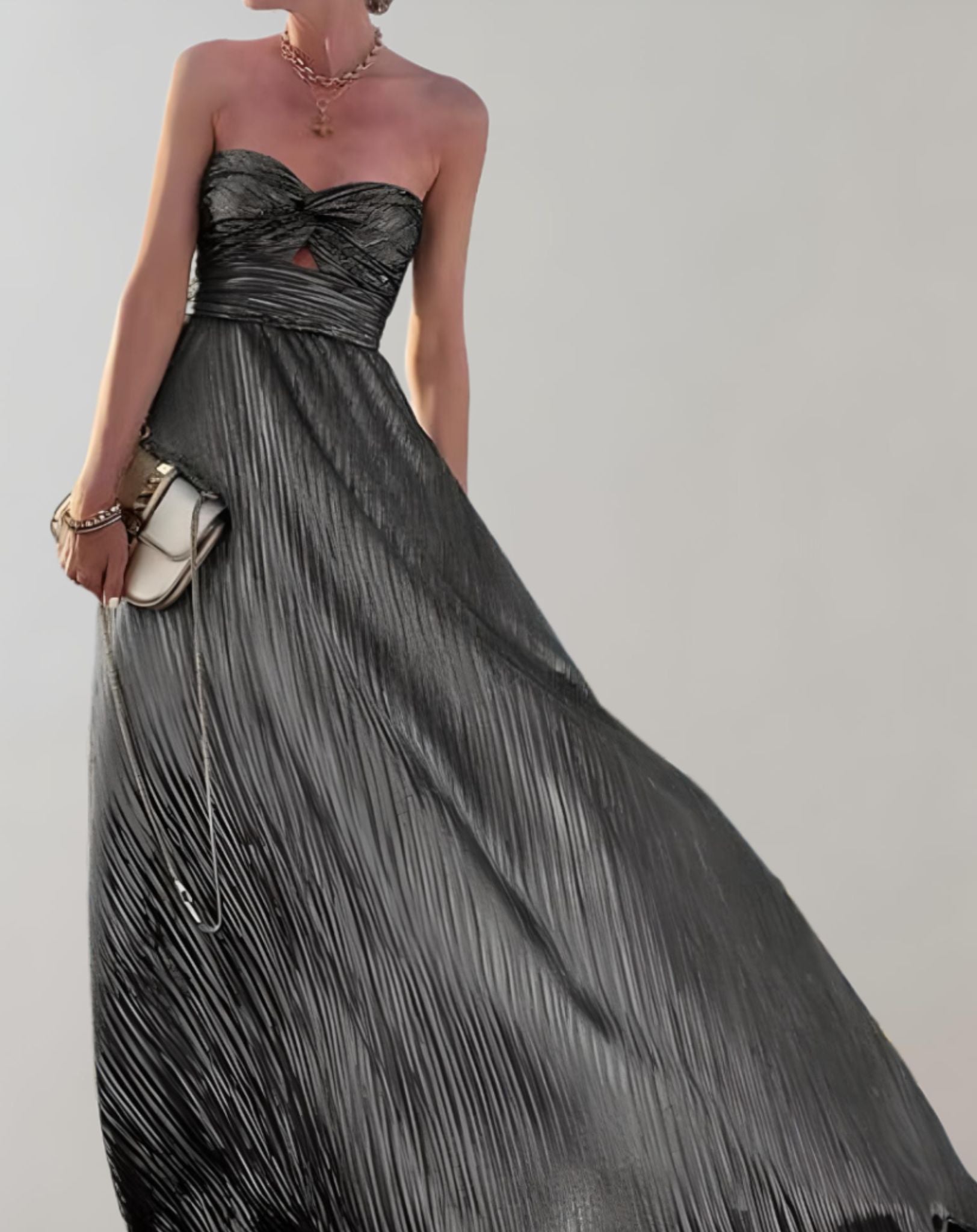 Haven - Langes Faltenkleid