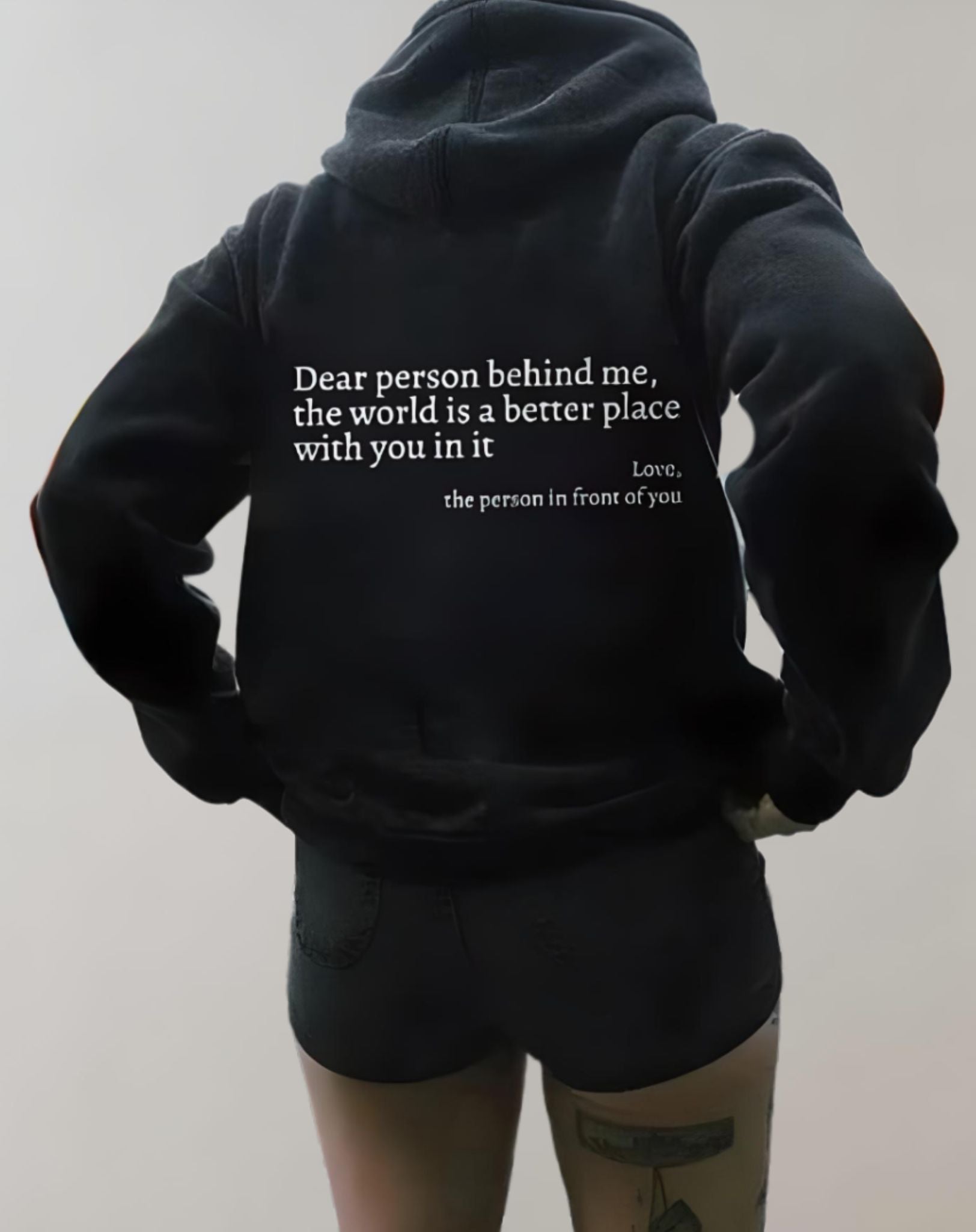 Hazel - Übergroßer Kapuzenpullover mit motivierendem Print Statement auf der Rückseite Kapuzenpullover