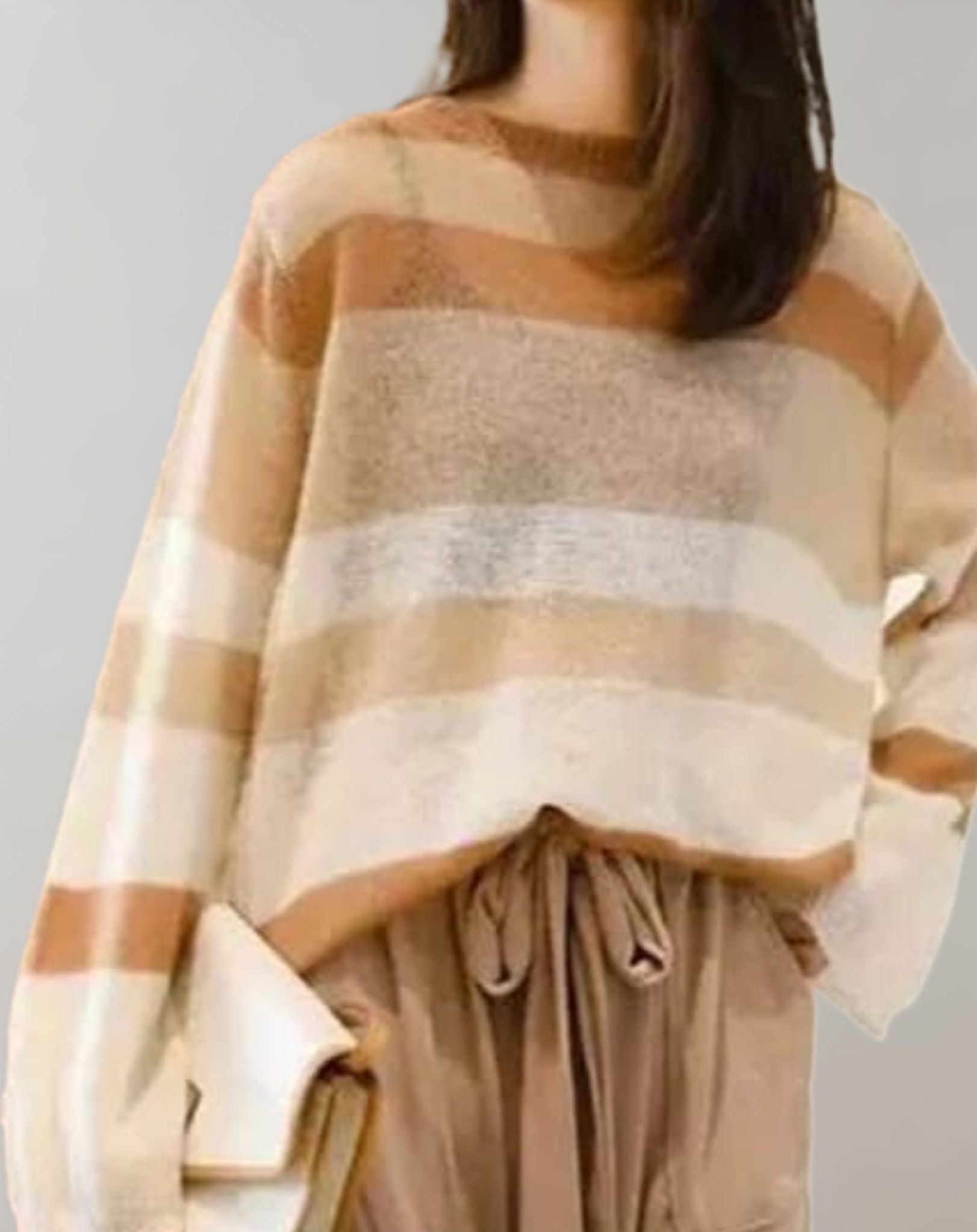 Jane -  Übergroßer Pullover mit Streifendesign in mehreren Farbtönen Sweater