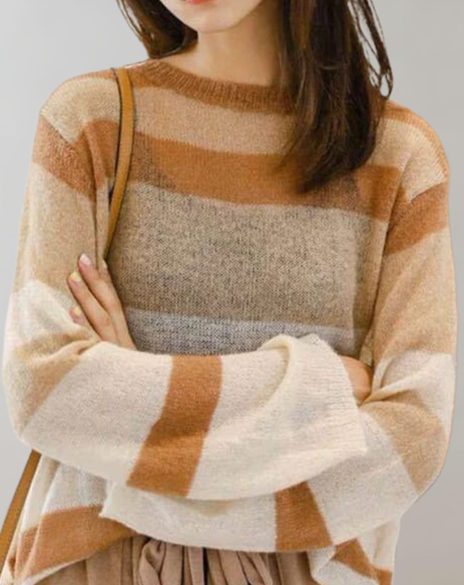 Jane -  Übergroßer Pullover mit Streifendesign in mehreren Farbtönen Sweater