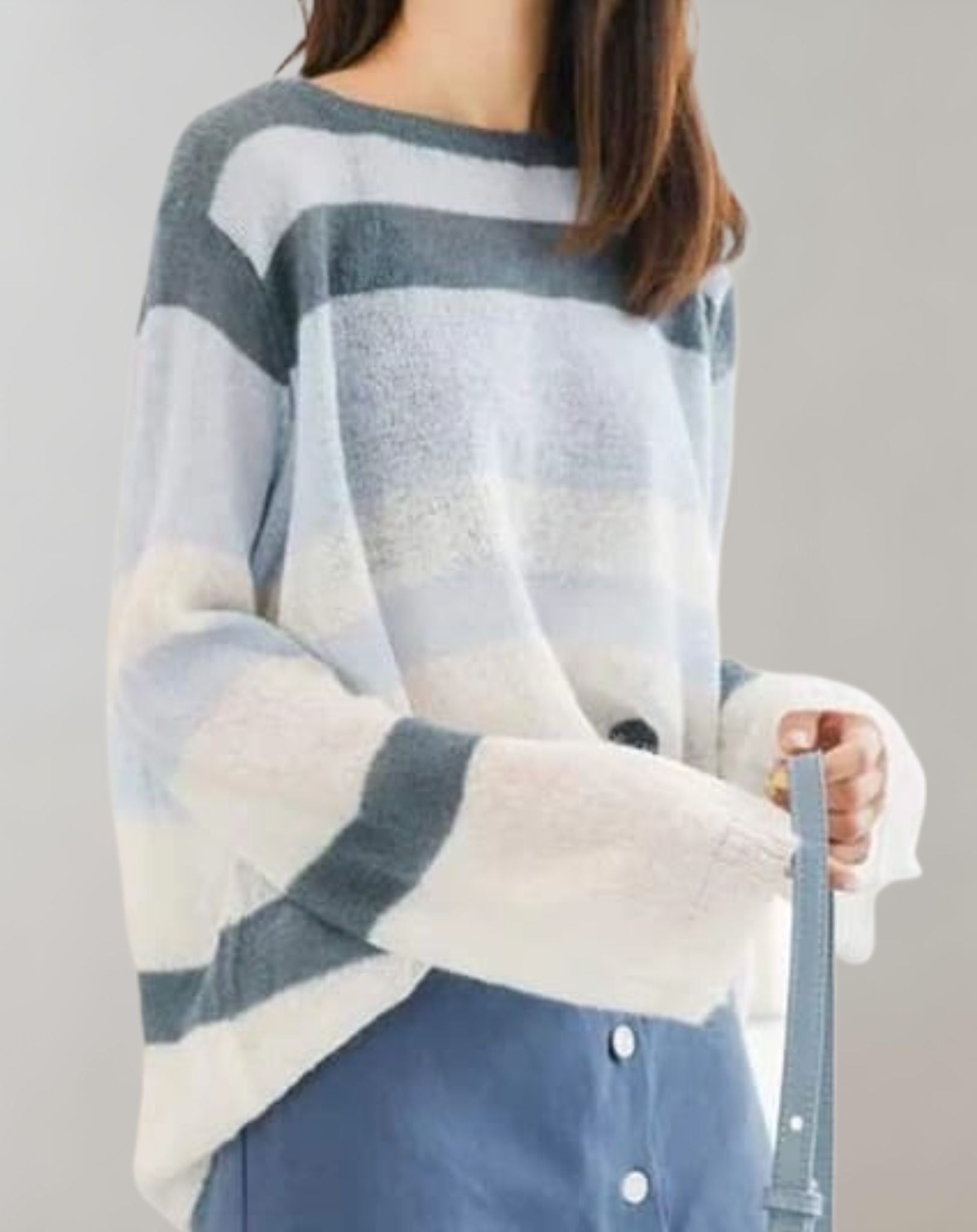 Jane -  Übergroßer Pullover mit Streifendesign in mehreren Farbtönen Sweater