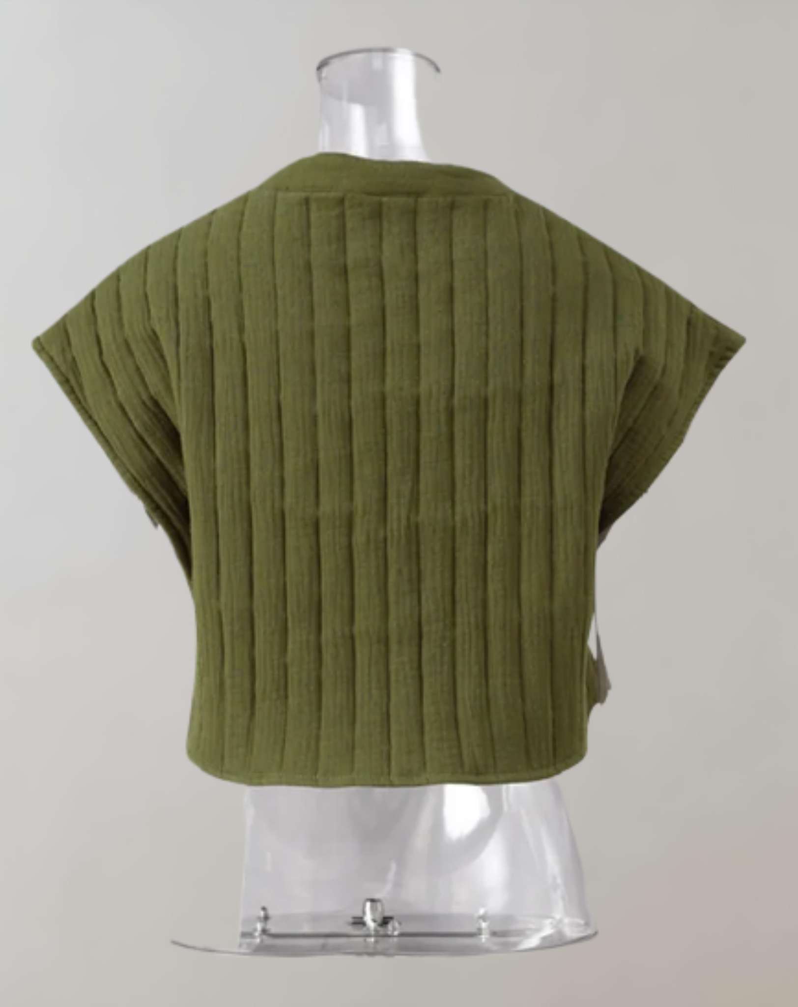 Jazz  - Kurzes grünes ärmelloses Strickhemd mit weißem Blumenmuster Hemd