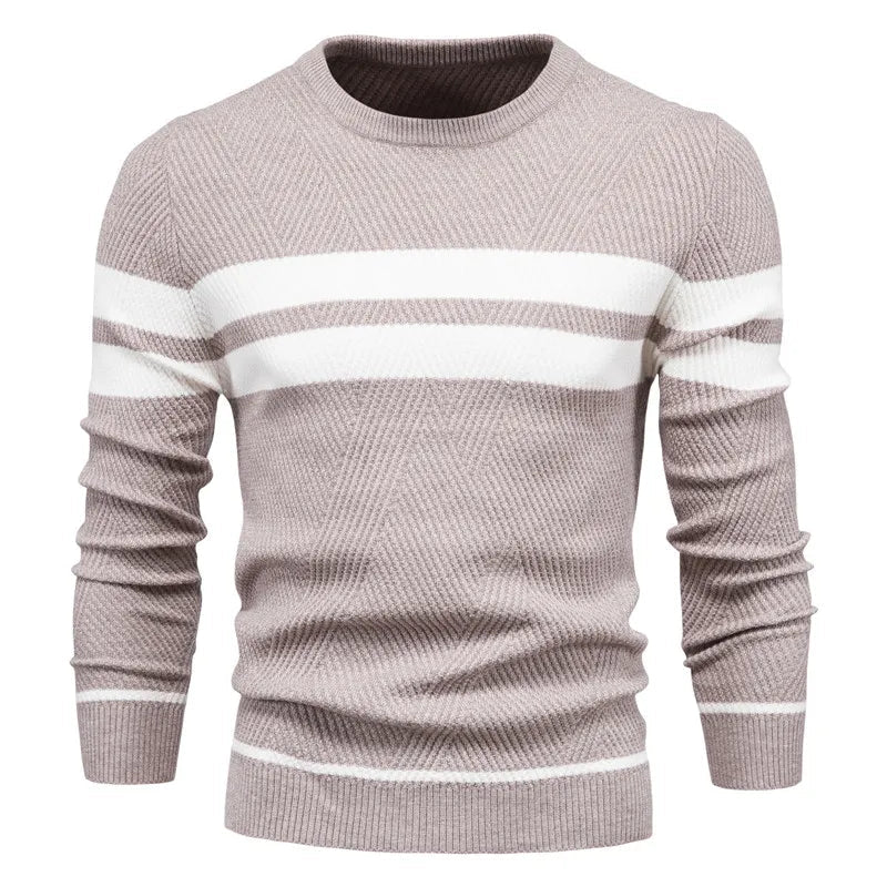 Elegante Slim Fit Pullover mit Rundhalsausschnitt für Herren – Warm und Modisch