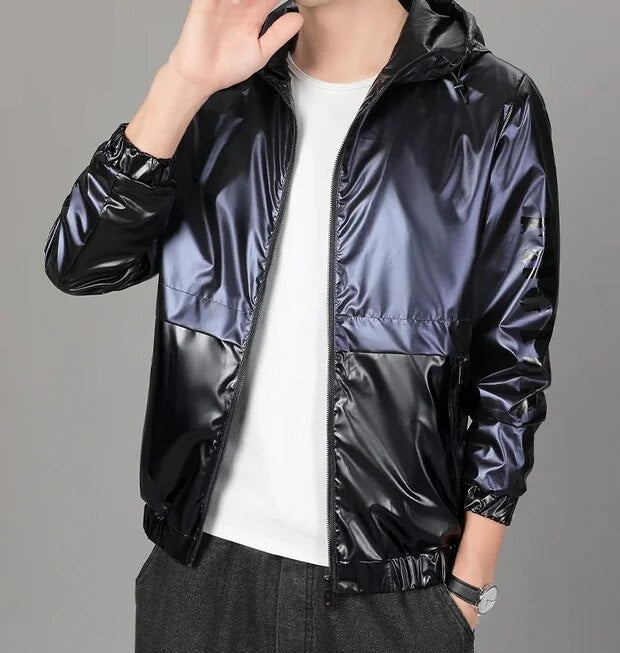 Dario - Glänzender Urban Kapuzen-Bomberjacke