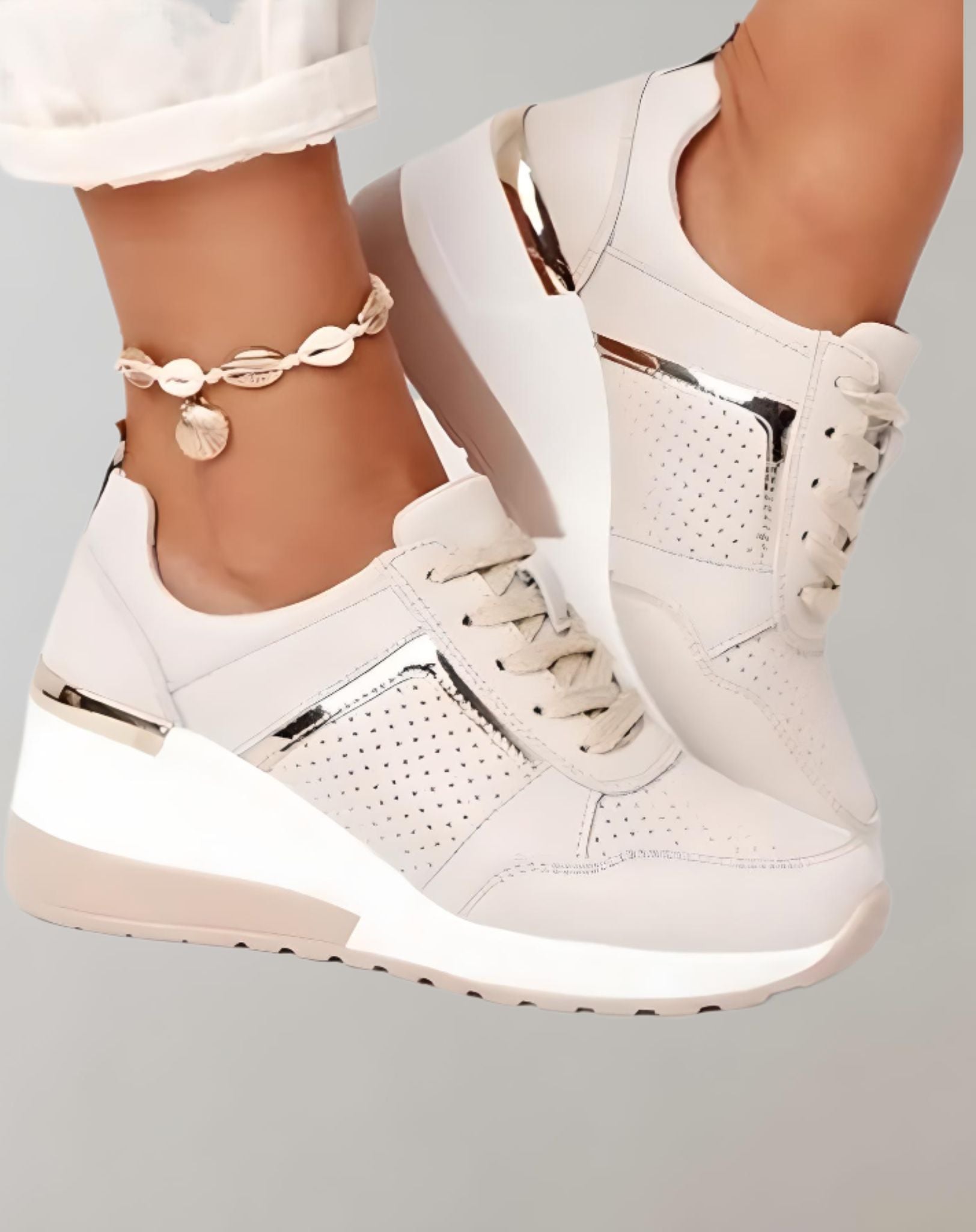 Krista -  Dreifarbige niedrig geschnittene Keilsneaker für Damen Schuhe