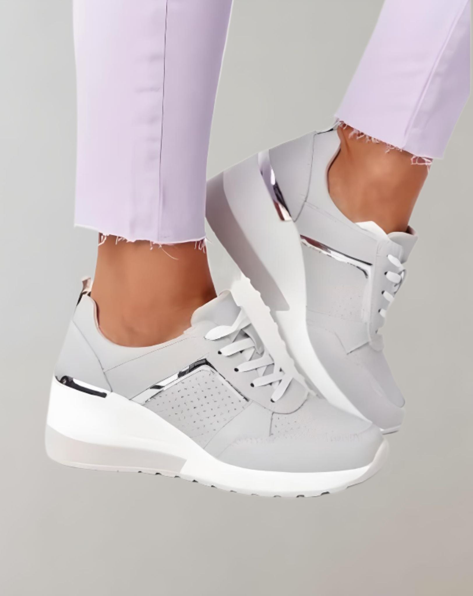 Krista -  Dreifarbige niedrig geschnittene Keilsneaker für Damen Schuhe