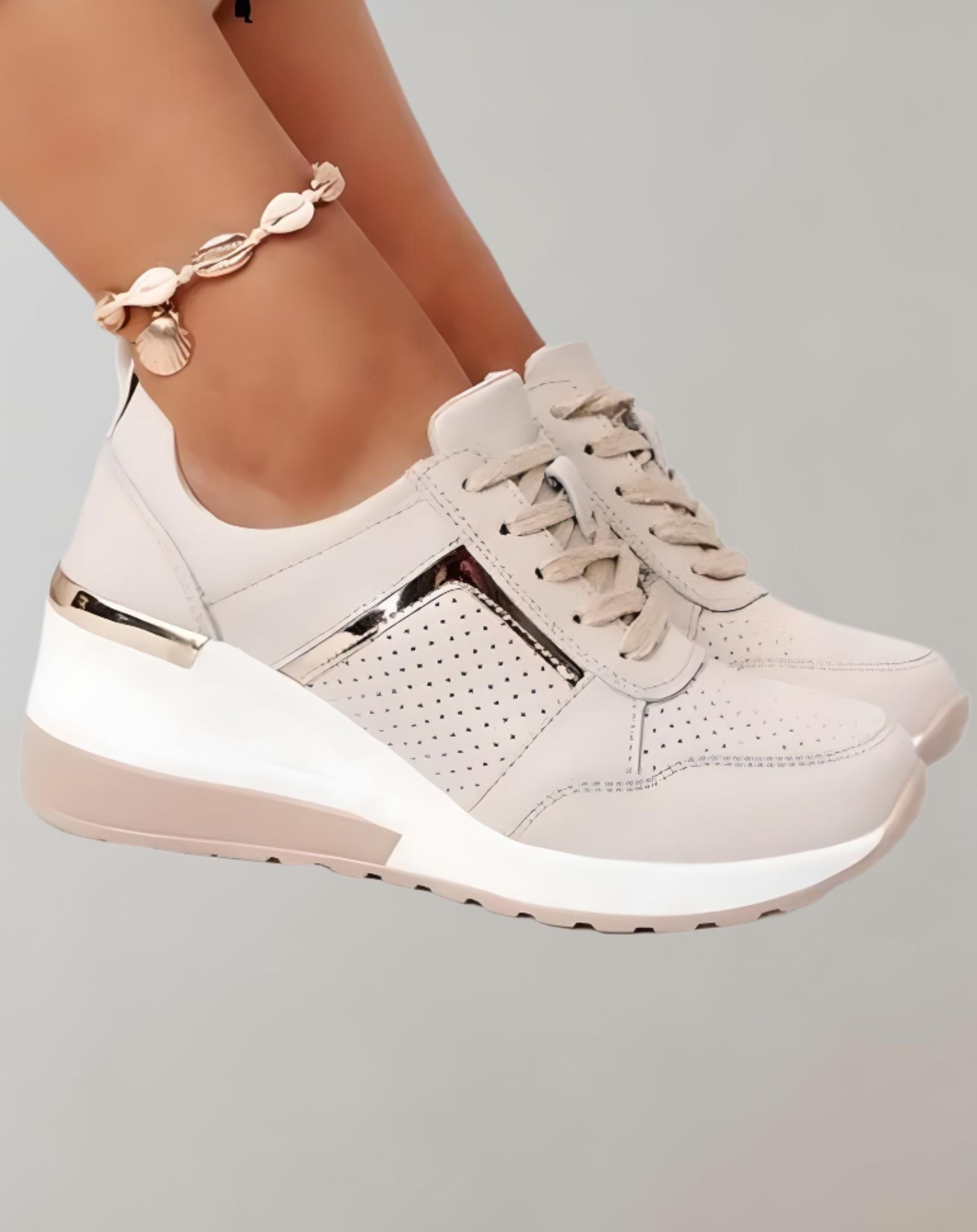 Krista -  Dreifarbige niedrig geschnittene Keilsneaker für Damen Schuhe