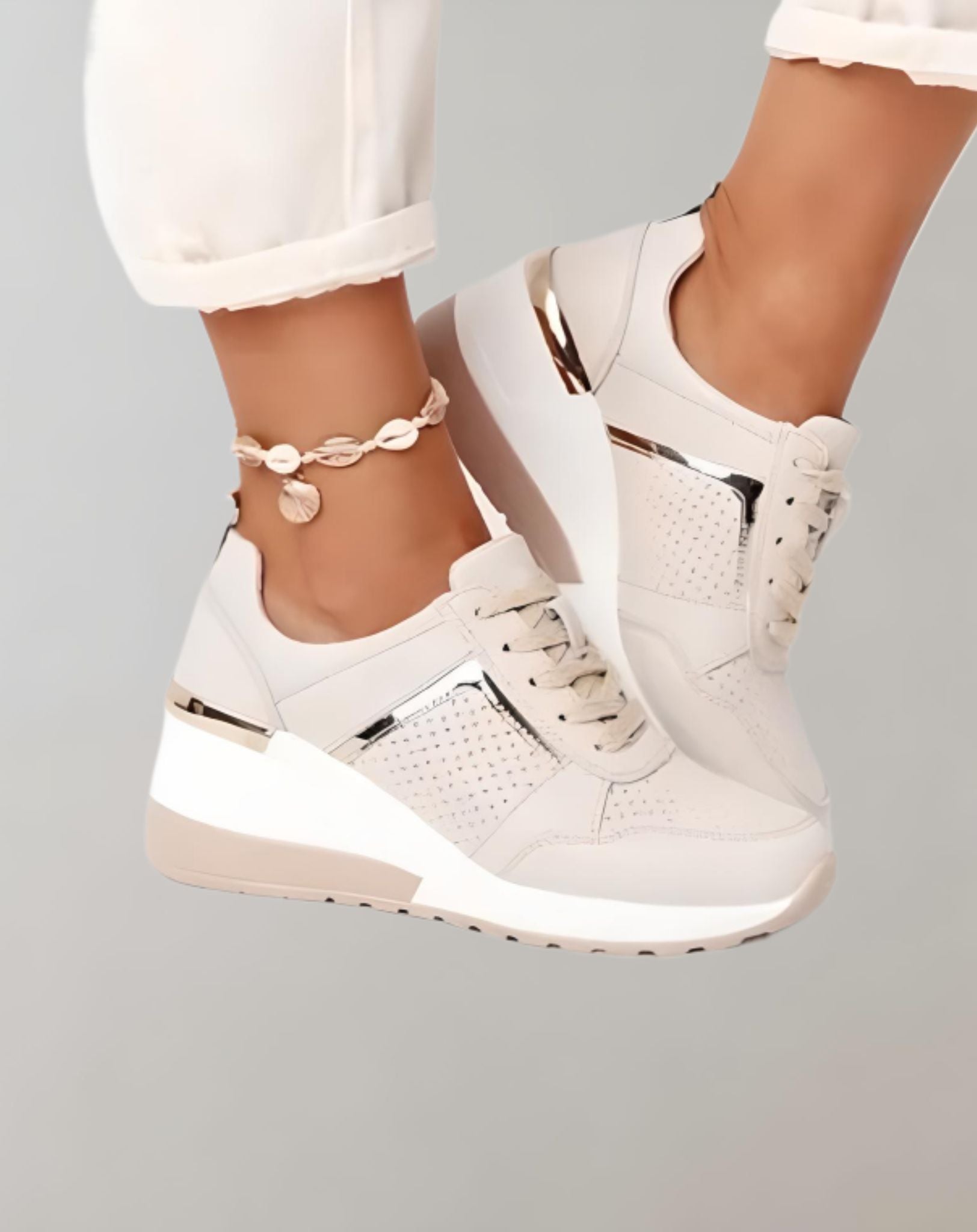 Krista -  Dreifarbige niedrig geschnittene Keilsneaker für Damen Schuhe