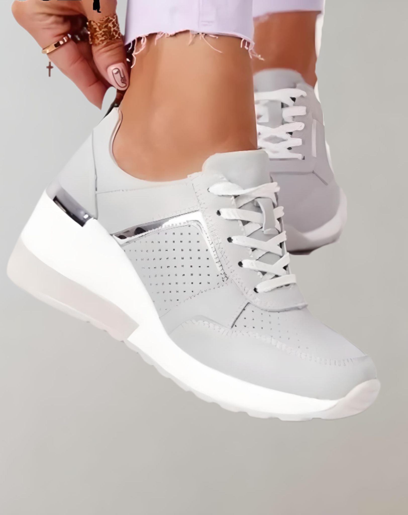 Krista -  Dreifarbige niedrig geschnittene Keilsneaker für Damen Schuhe