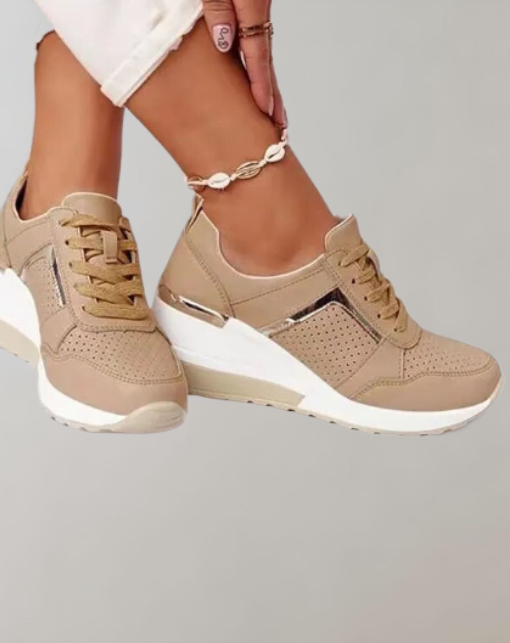 Krista -  Dreifarbige niedrig geschnittene Keilsneaker für Damen Schuhe