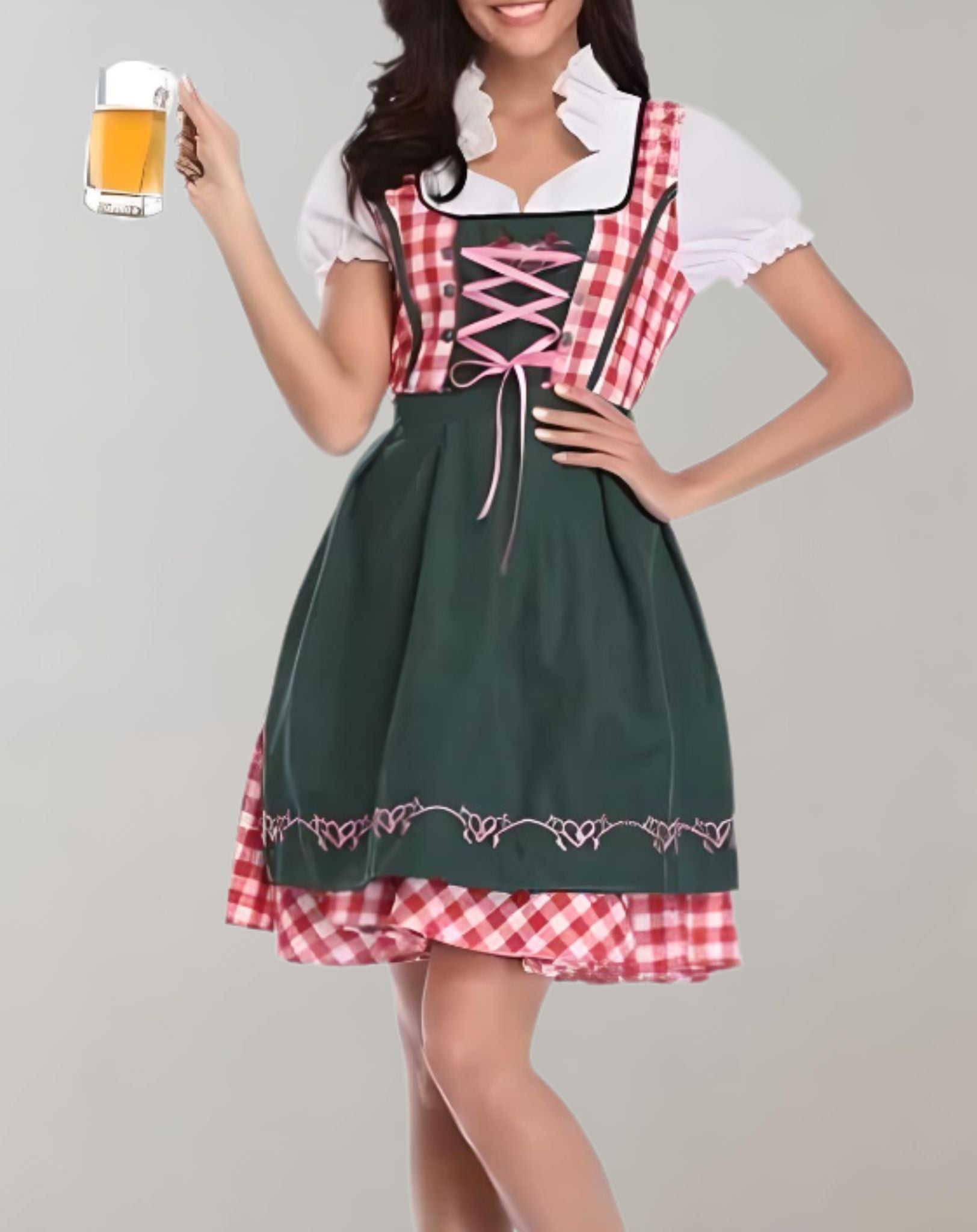 Lea -  Mehrfarbiges Minikleid aus mehrlagigem Stoff und kurzen Ärmeln Kleid
