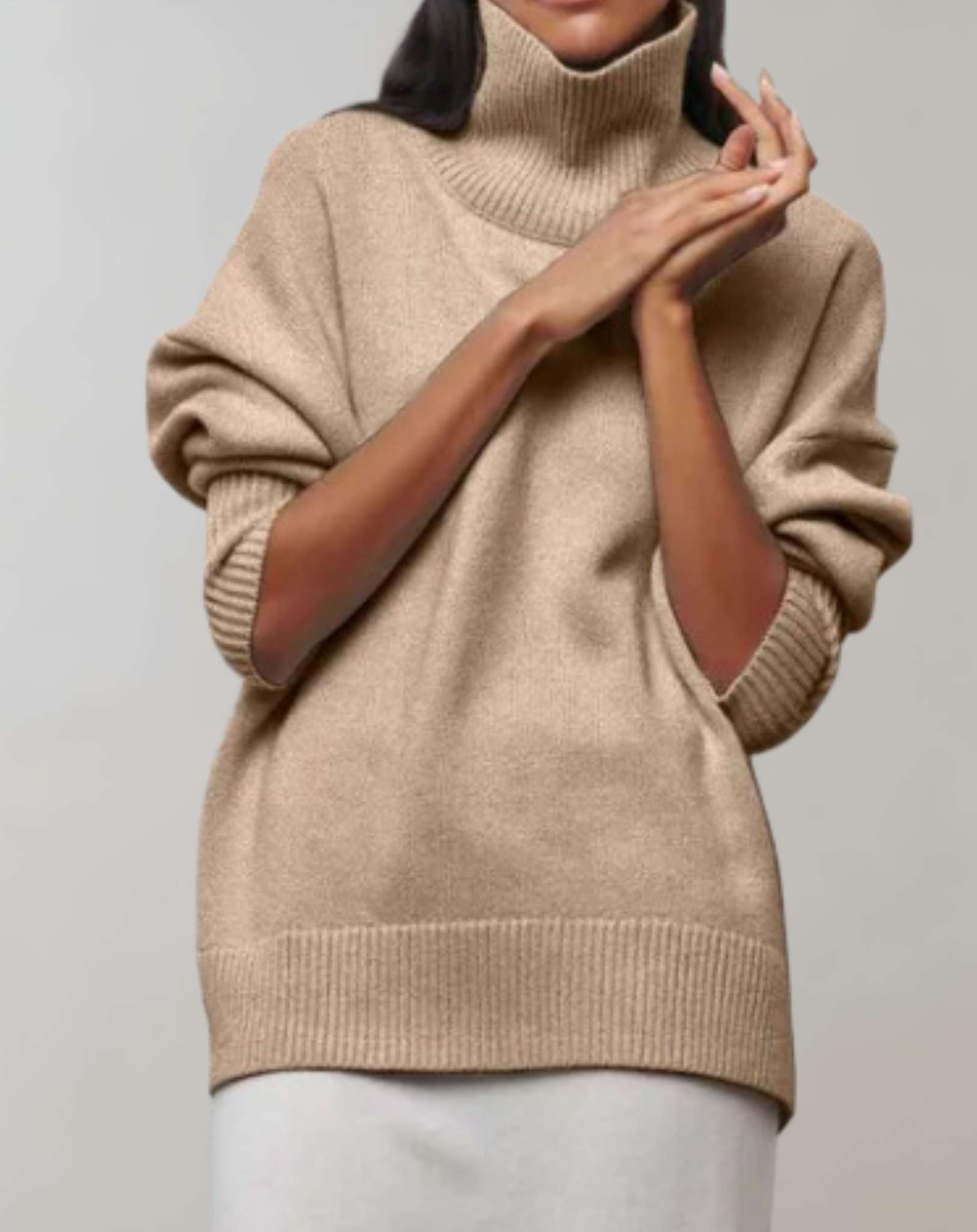 Marielle - Übergroßer Pullover mit Rollkragen und langen Ärmeln Sweater