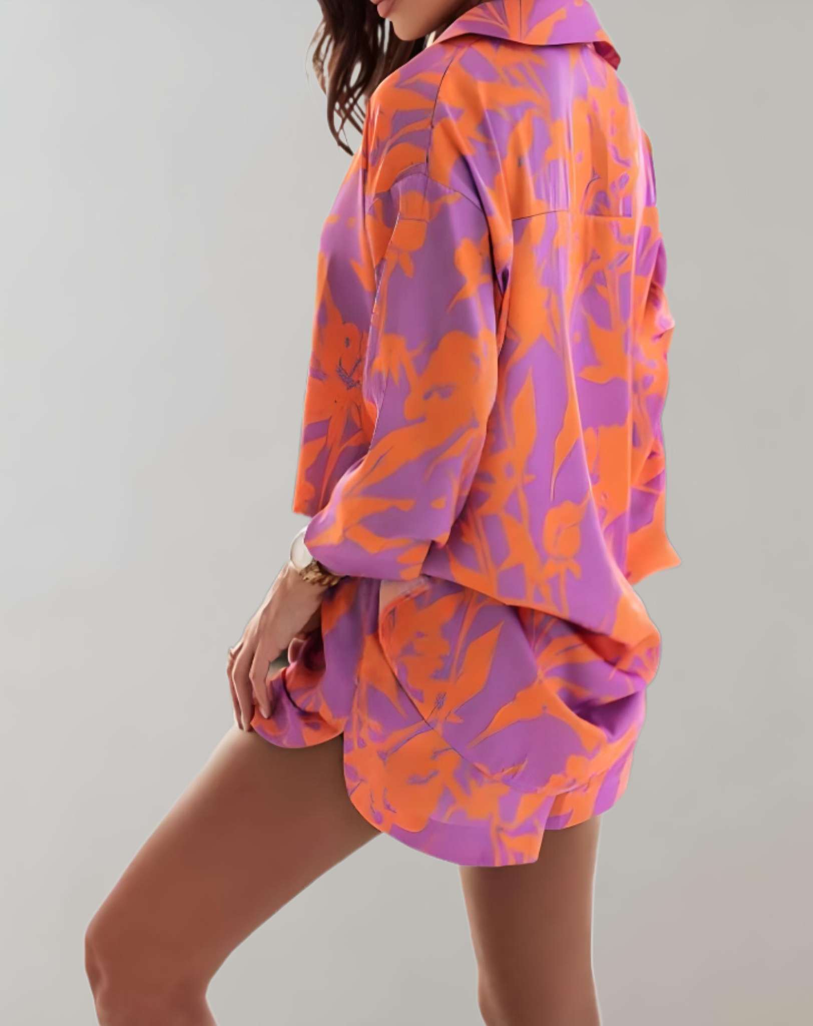 Missy - 2-teiliges Set mit geknöpftem Poloshirt und Shorts mit hoher Taille Kleidung