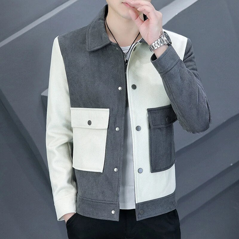 Colin - Patchwork Jacke mit Kontrastfarben für Herren