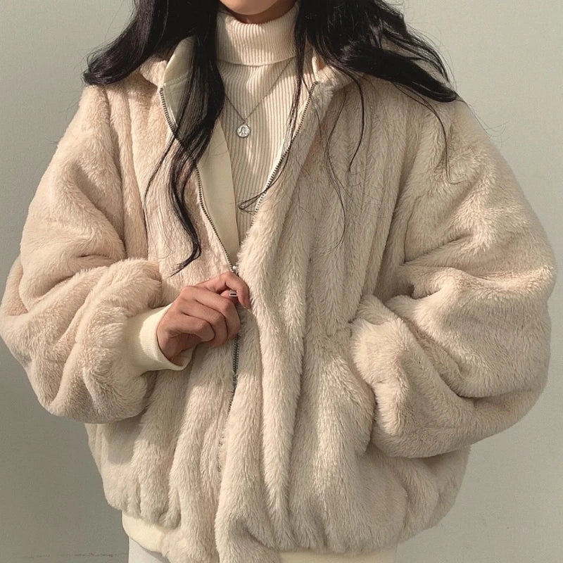 Madelyn | Oversized Jacke mit kuscheligem Innenfutter und Kapuze