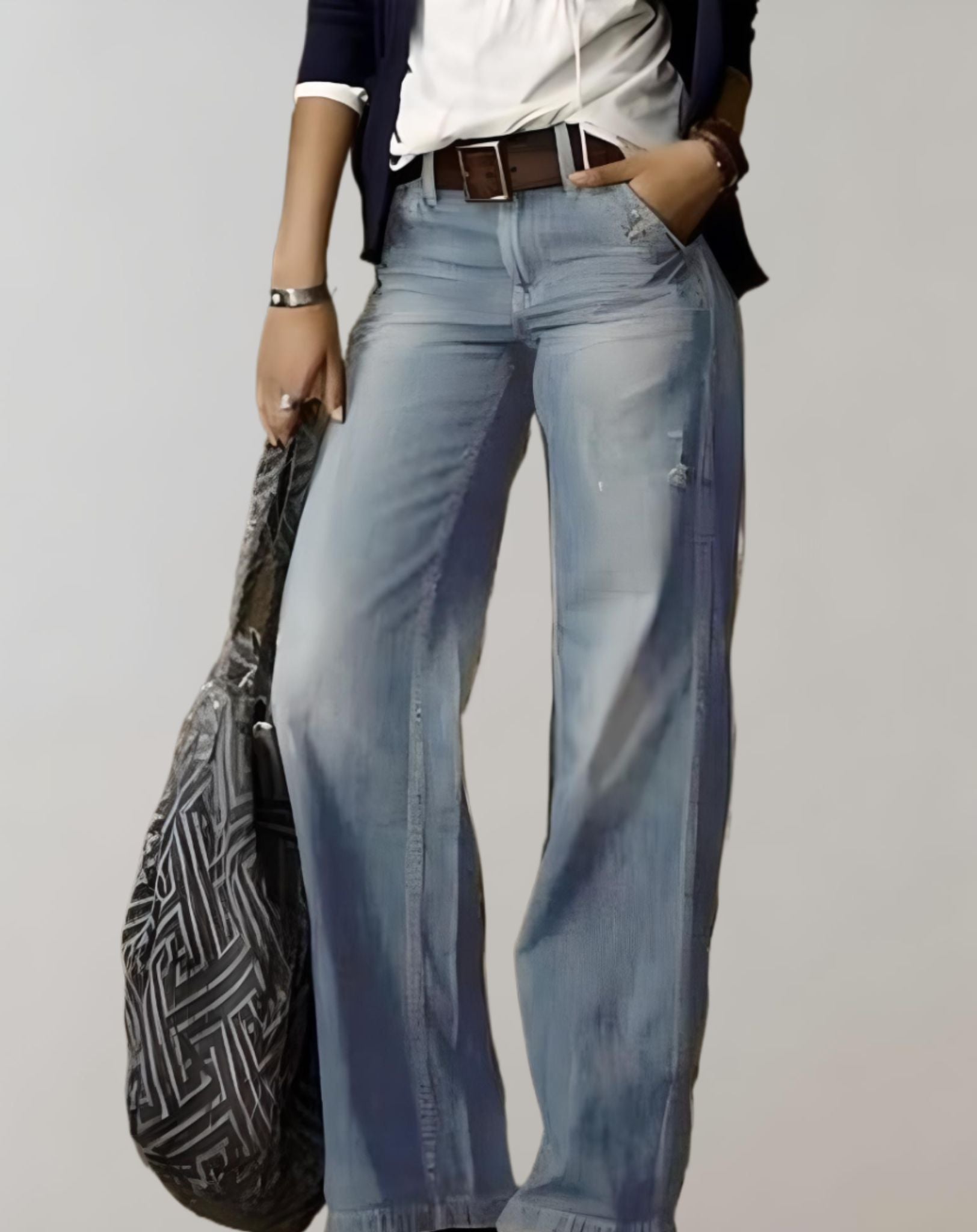 Nova - Sommerliche Retro Jeans mit geradem Schnitt und weitem Bein Hose