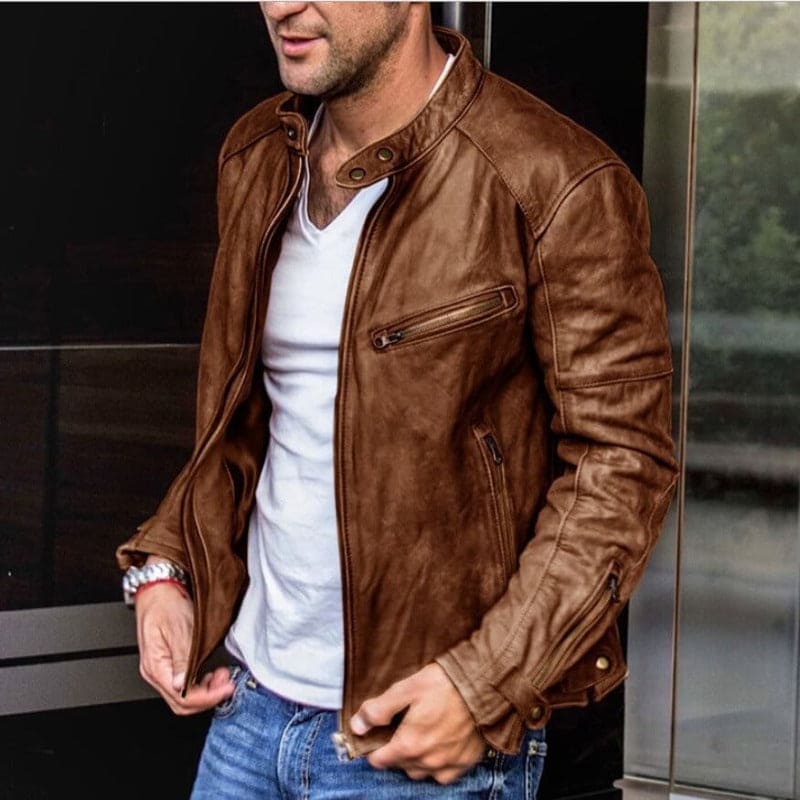 Elegantes und wetterfestes Lederjacke für jeden Anlass