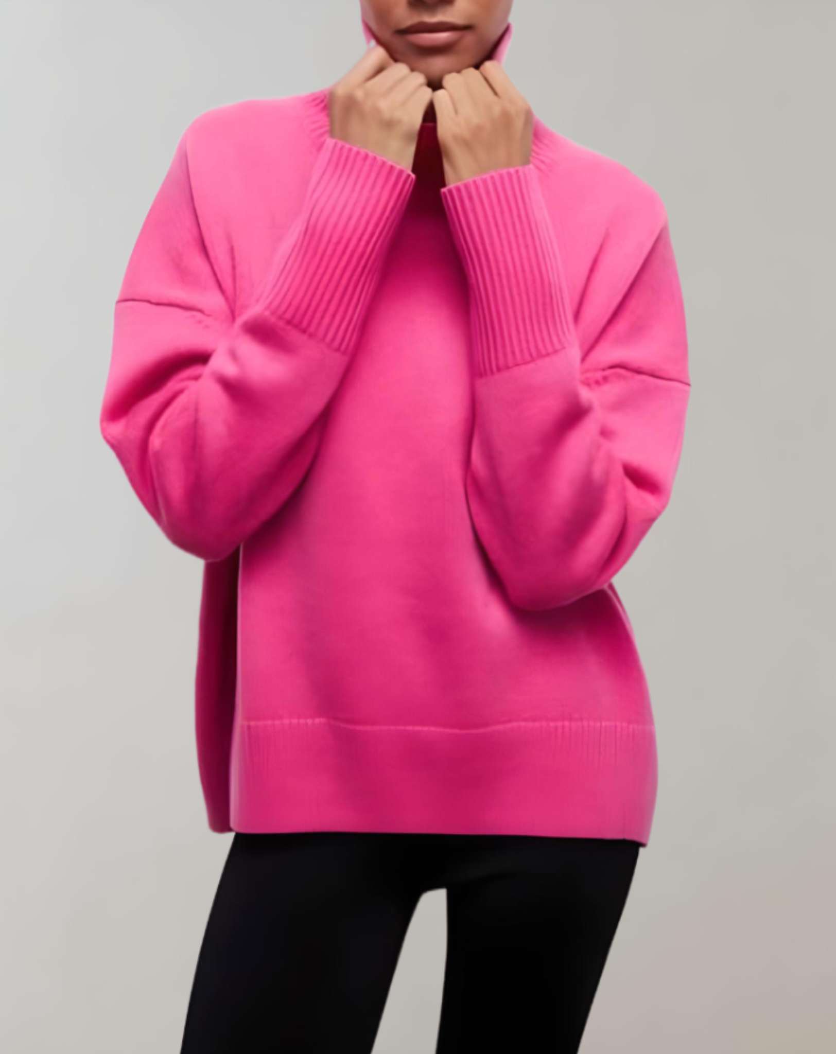 Odelia - Übergroßer schlichter Pullover mit Rollkragen Sweater