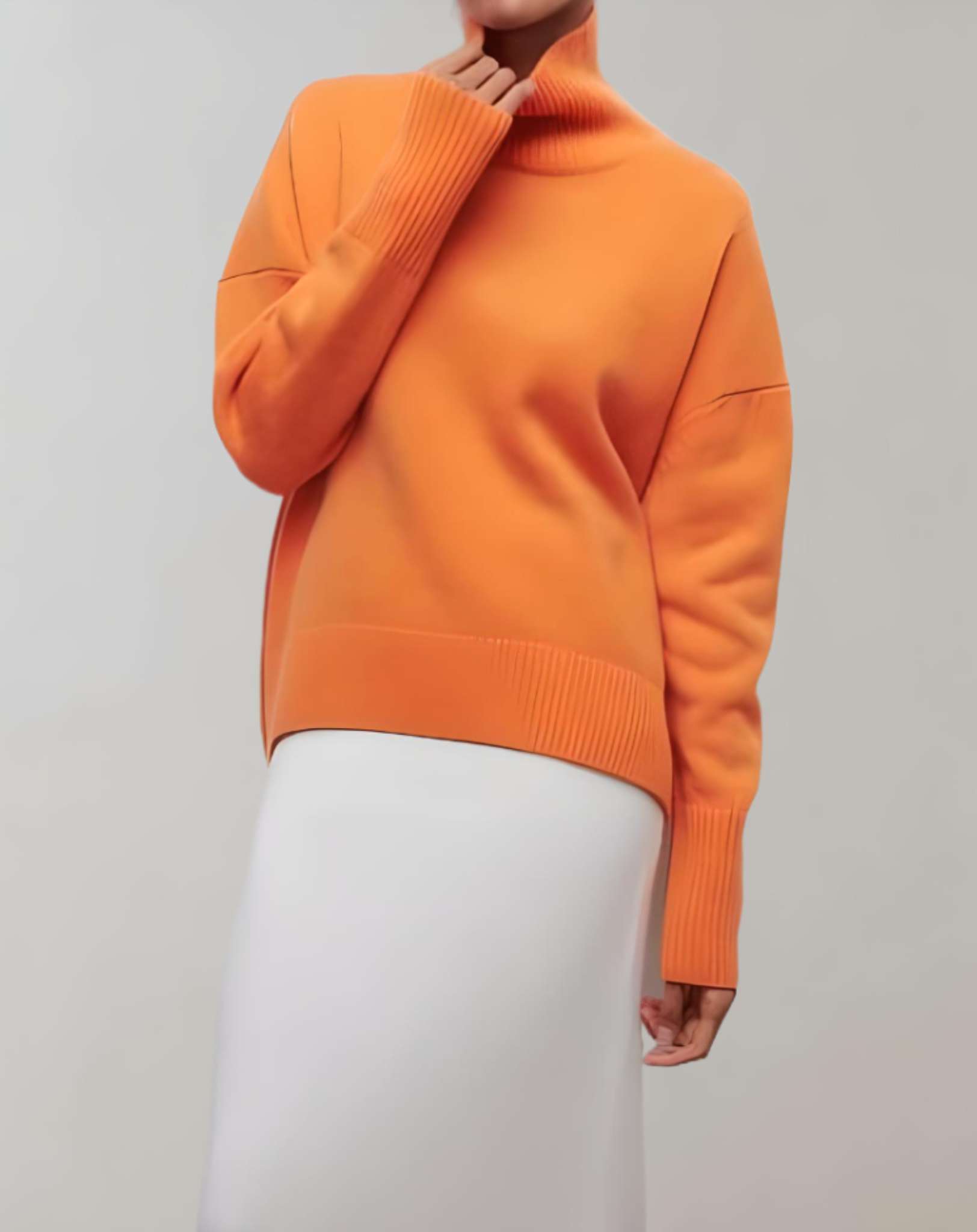 Odelia - Übergroßer schlichter Pullover mit Rollkragen Sweater