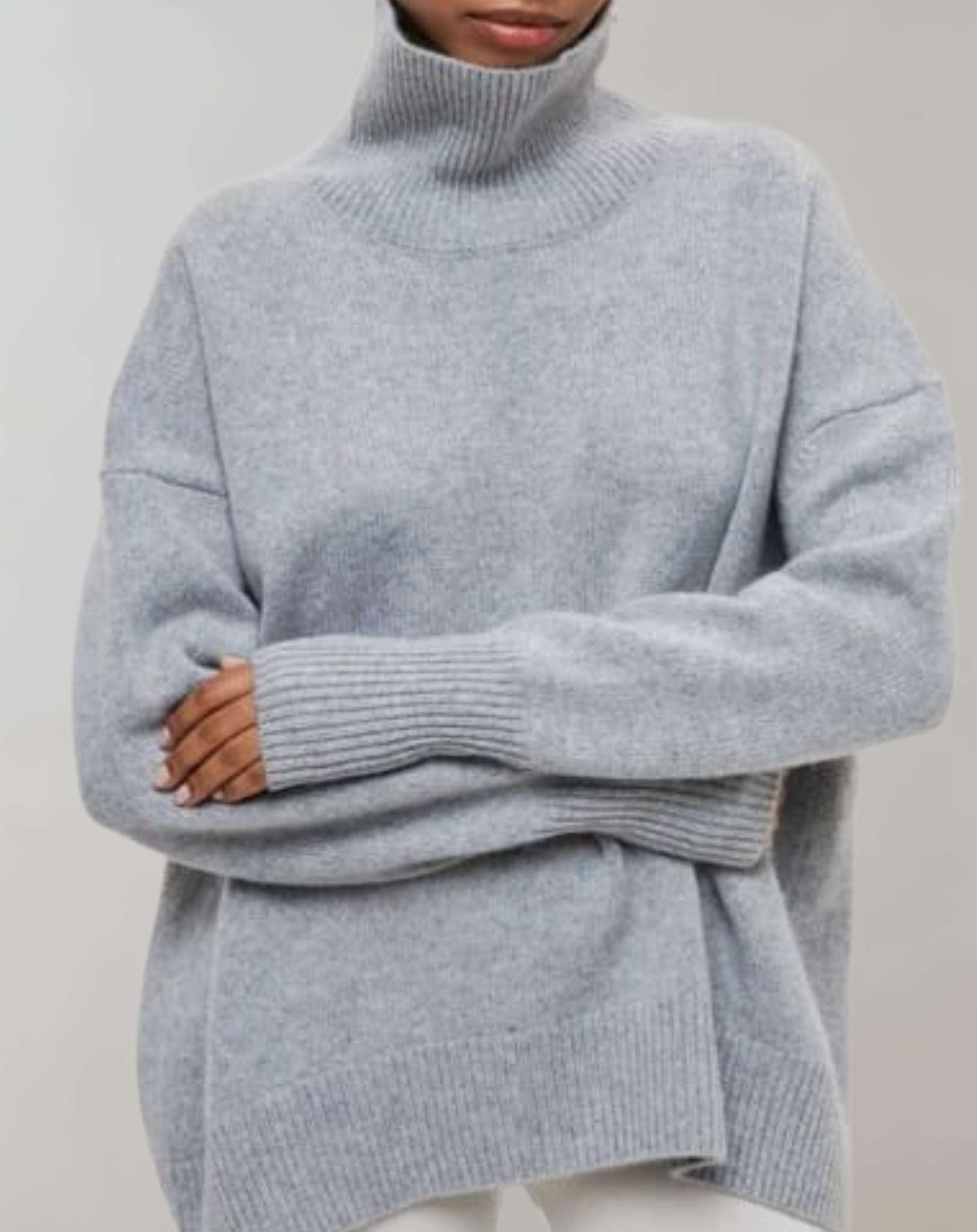 Odelia - Übergroßer schlichter Pullover mit Rollkragen Sweater