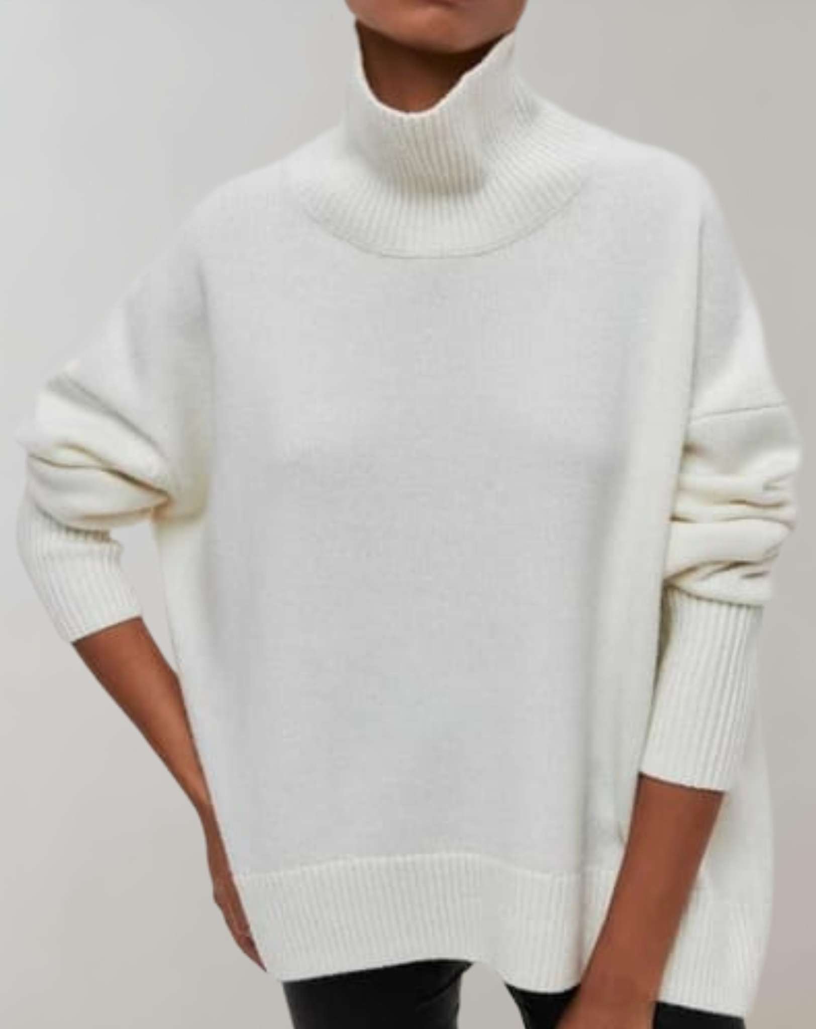 Odelia - Übergroßer schlichter Pullover mit Rollkragen Sweater