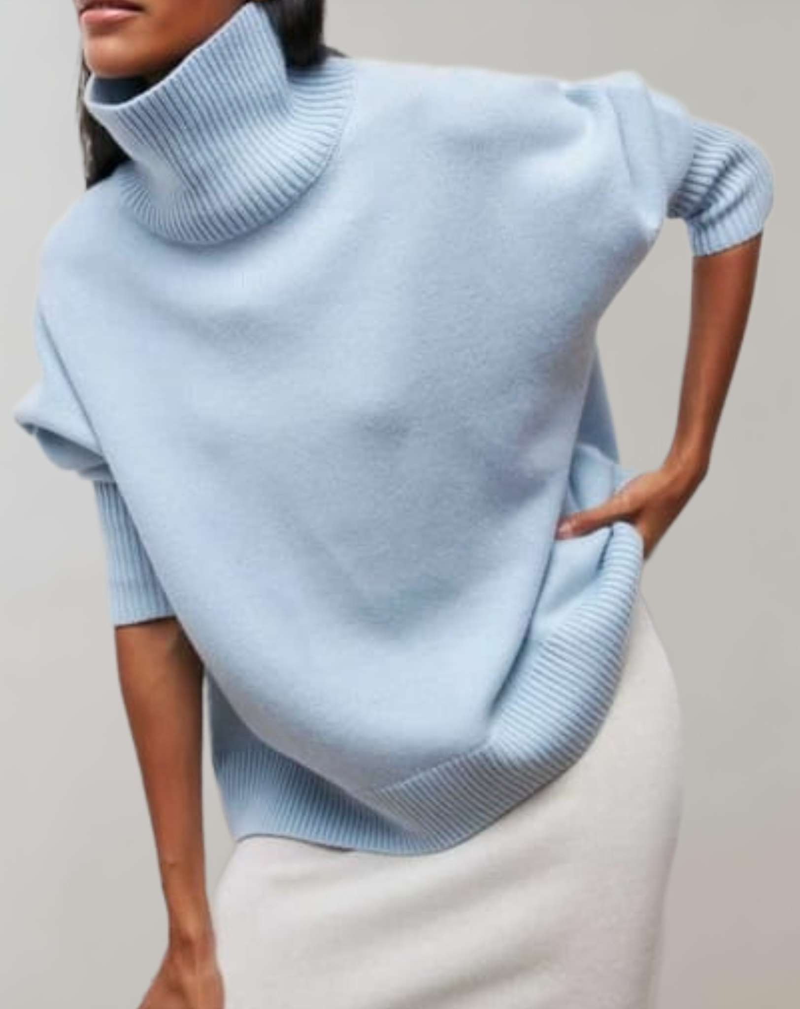 Odelia - Übergroßer schlichter Pullover mit Rollkragen Sweater