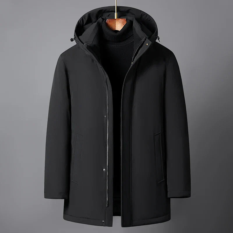 Daxton | Stilvolle Winterjacke aus leichtem Entendaunen mit Kapuze