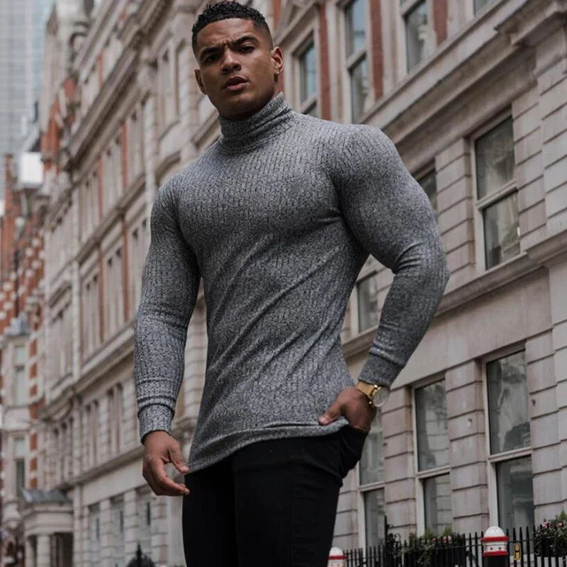 Eleganter Herren Rollkragenpullover aus Kaschmir