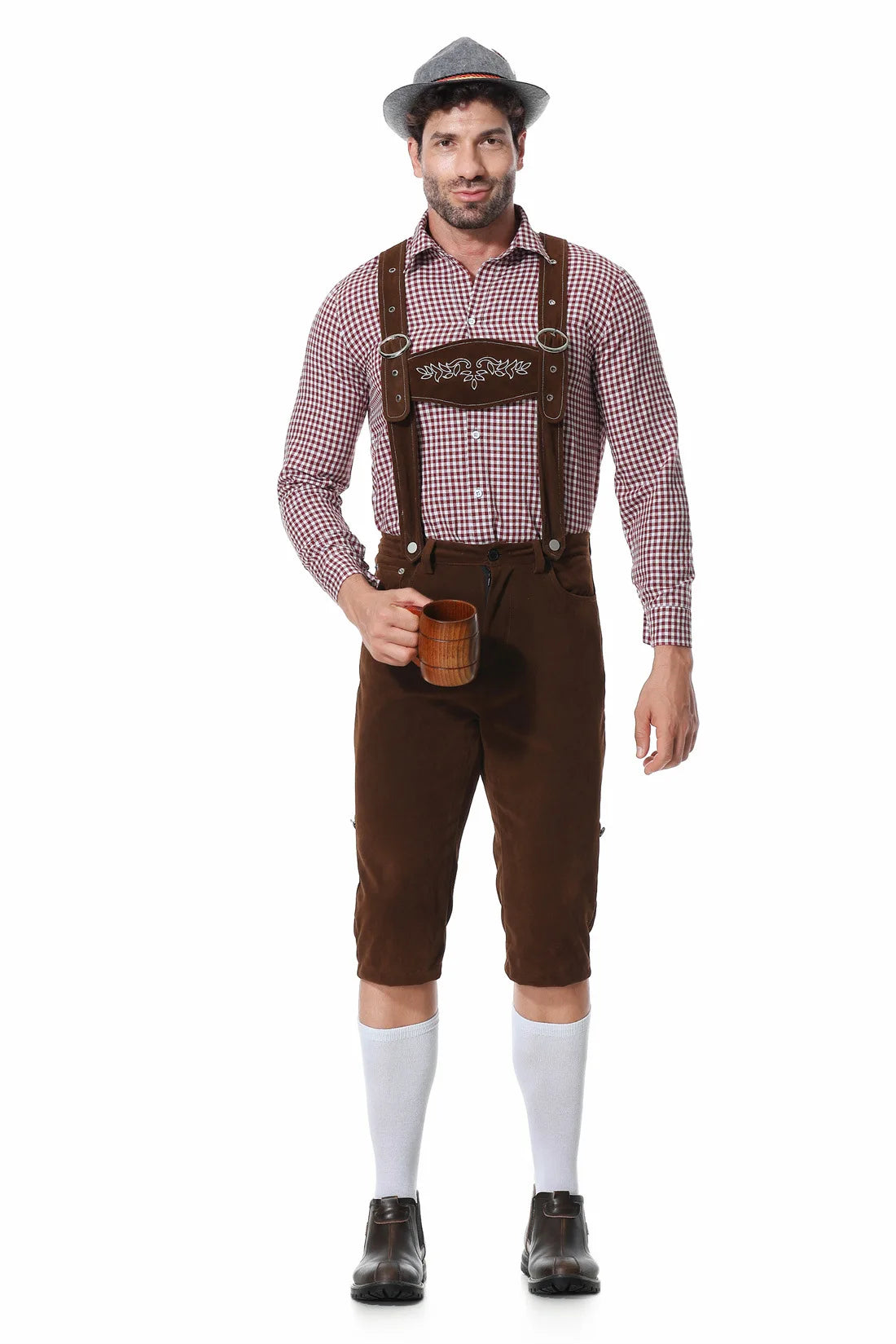 Traditionelle Herren Trachten-Lederhose mit Hosenträgern – Perfekt für Oktoberfest und Volksfeste