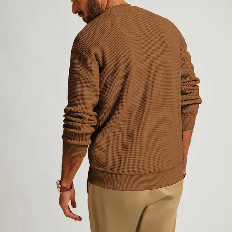 Eleganter Waffelstrick-Pullover für Herren - Komfort und Stil in Perfektion