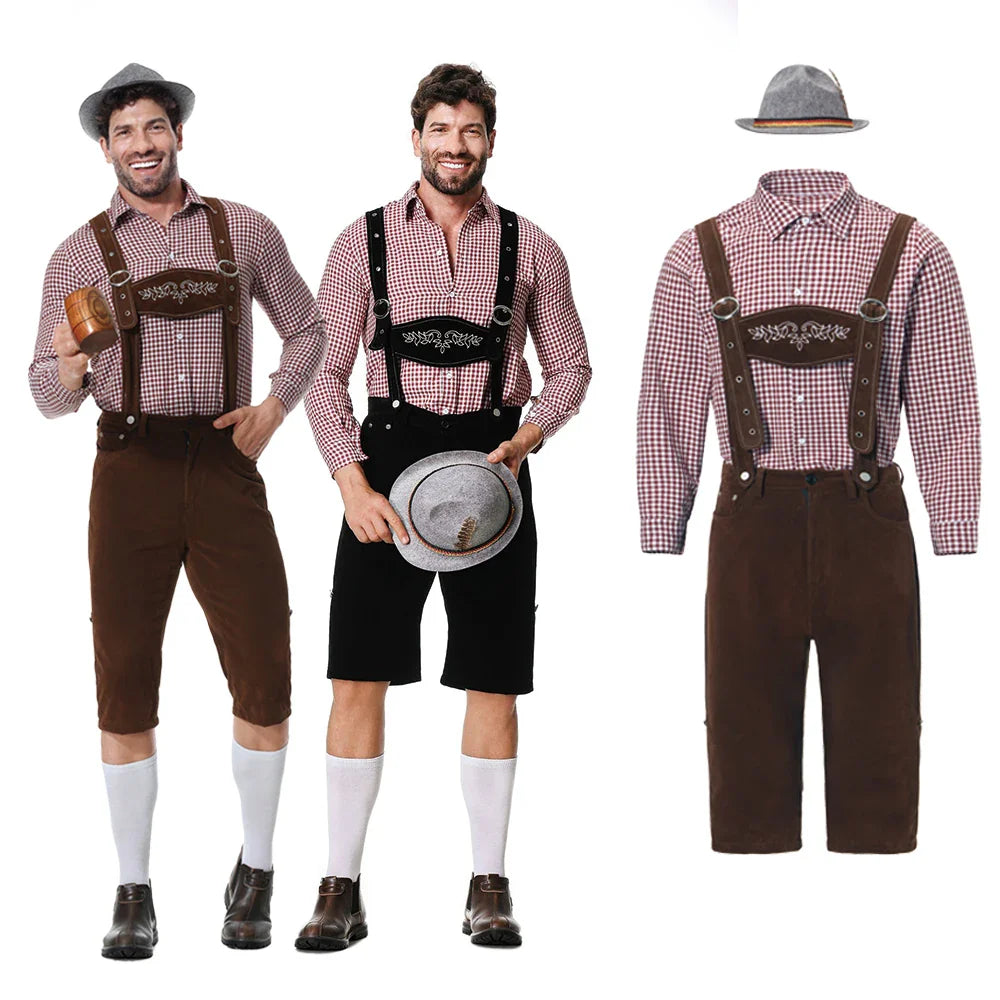 Traditionelle Herren Trachten-Lederhose mit Hosenträgern – Perfekt für Oktoberfest und Volksfeste