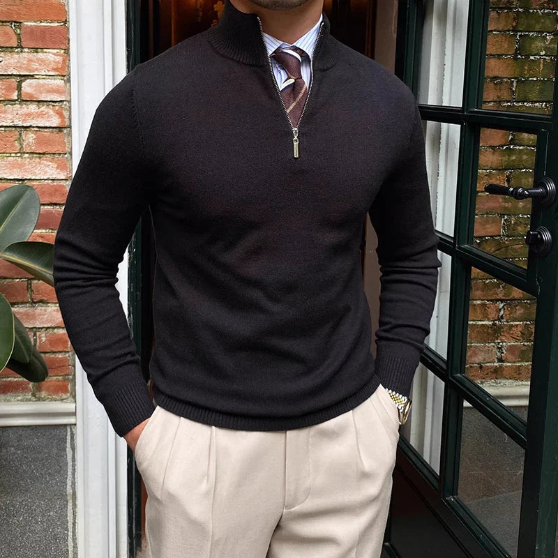 Eleganter Herren Zipper-Pullover für lässige Anlässe