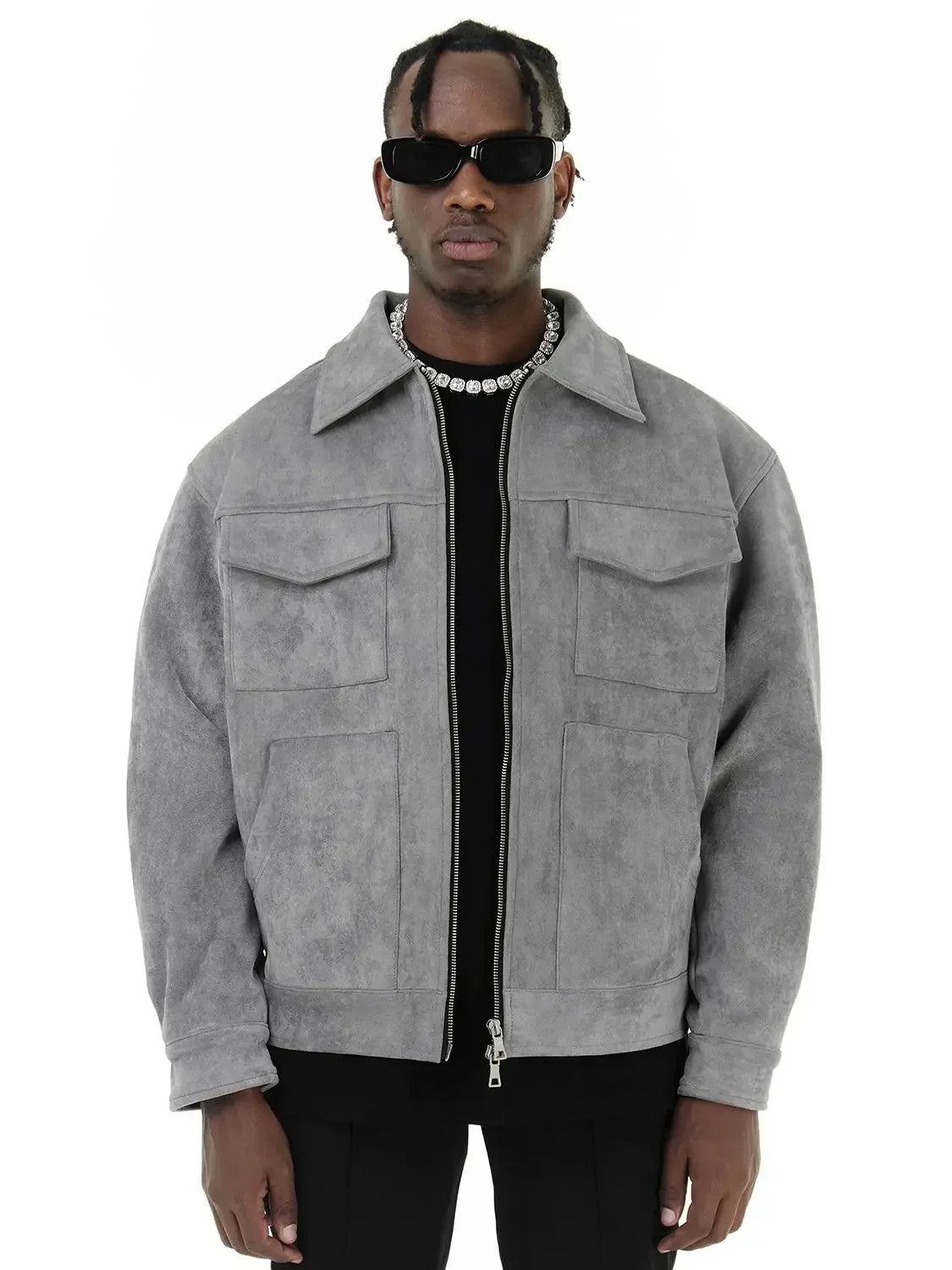 Mattia - Kurze Suede Lederjacke für Herren